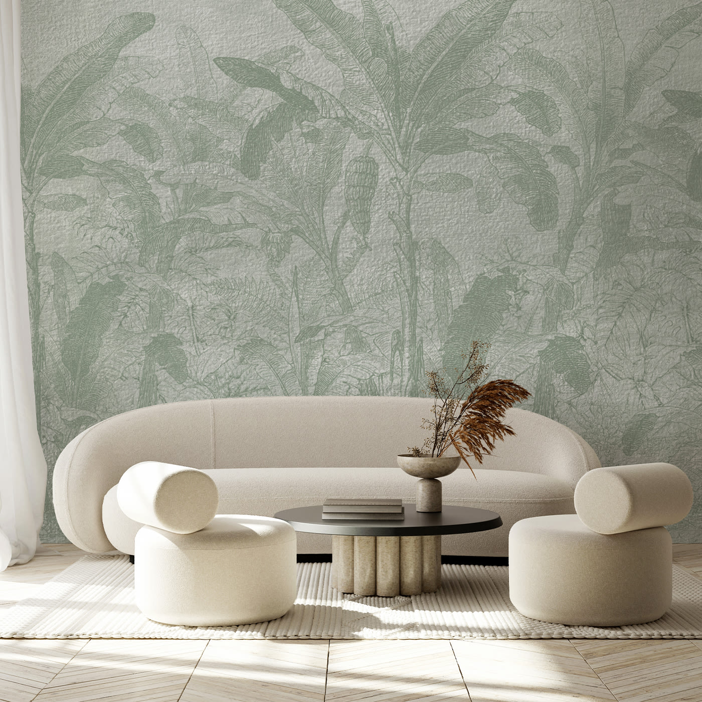 Green Tropical forest textured wallpaper - Affreschi & Affreschi
