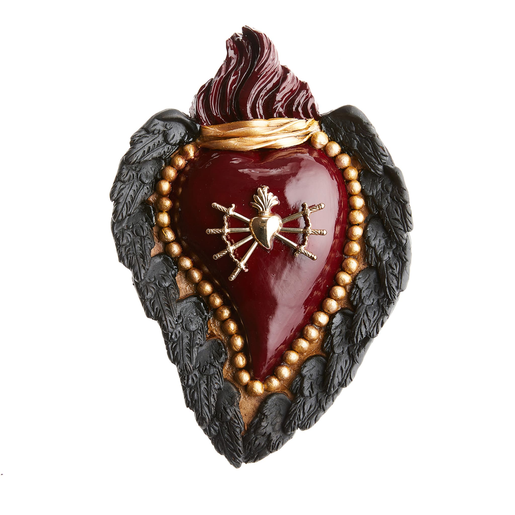 DARK SIDE OF THE HEART RED AND BLACK CERAMIC HEART - Main view