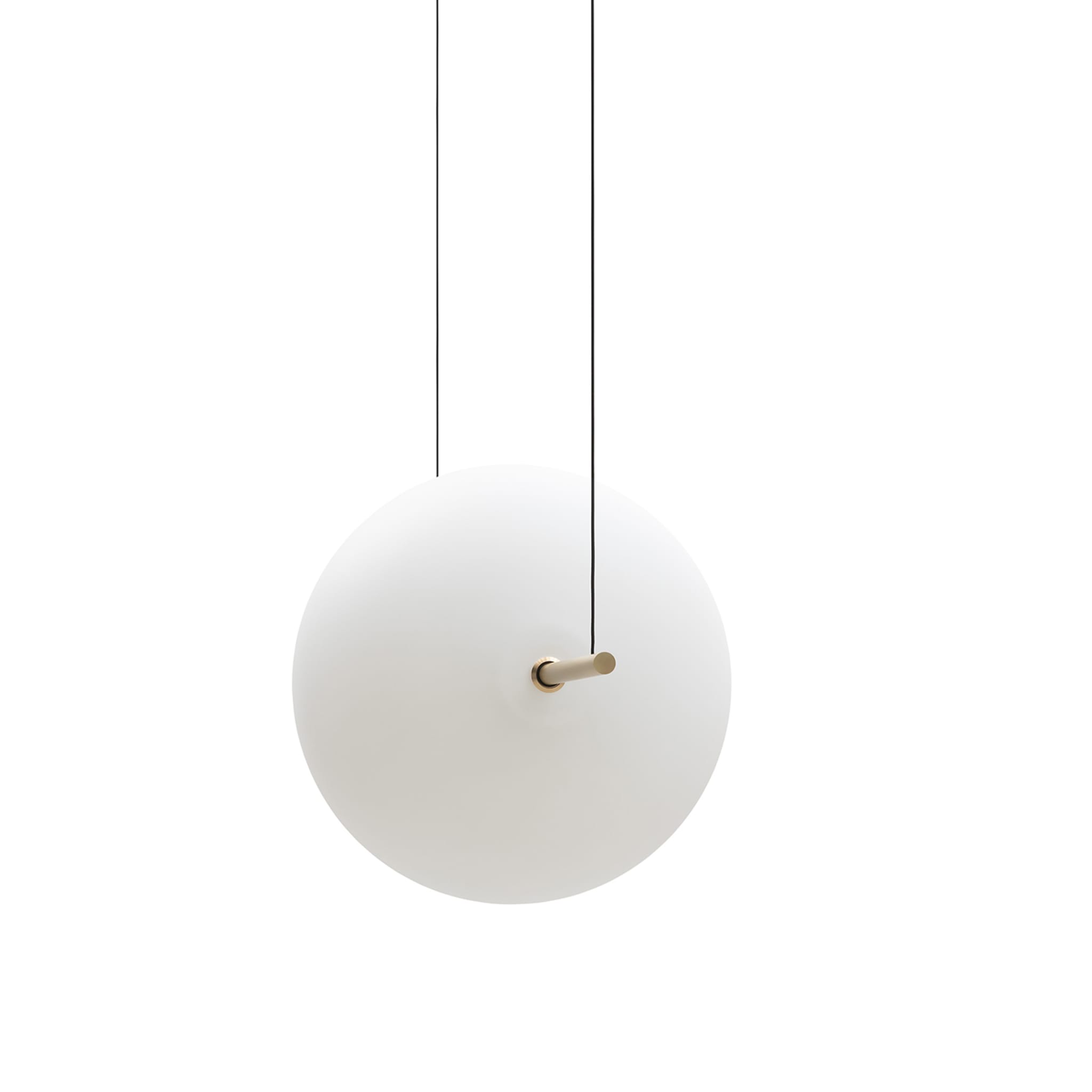 Alma Large lampe suspendue à une lumière en laiton naturel et verre blanc - Vue alternative 1