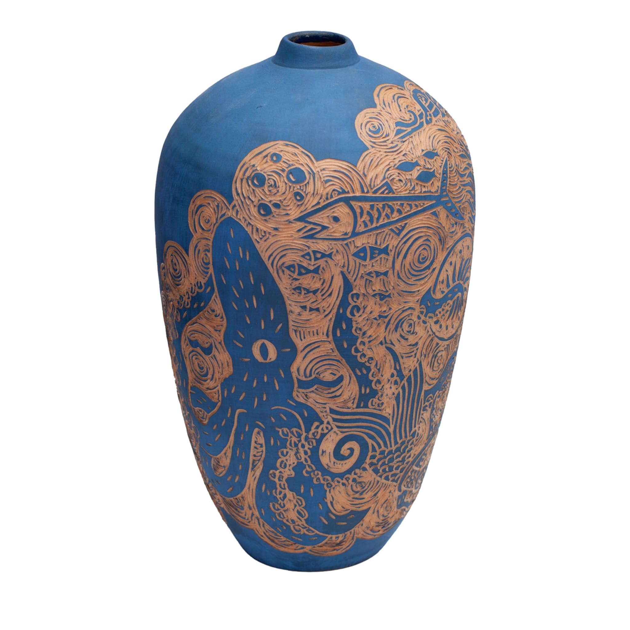 La Sirena Guerriera Blue Vase by Clara Holt and Chiara Zoppei - Main view