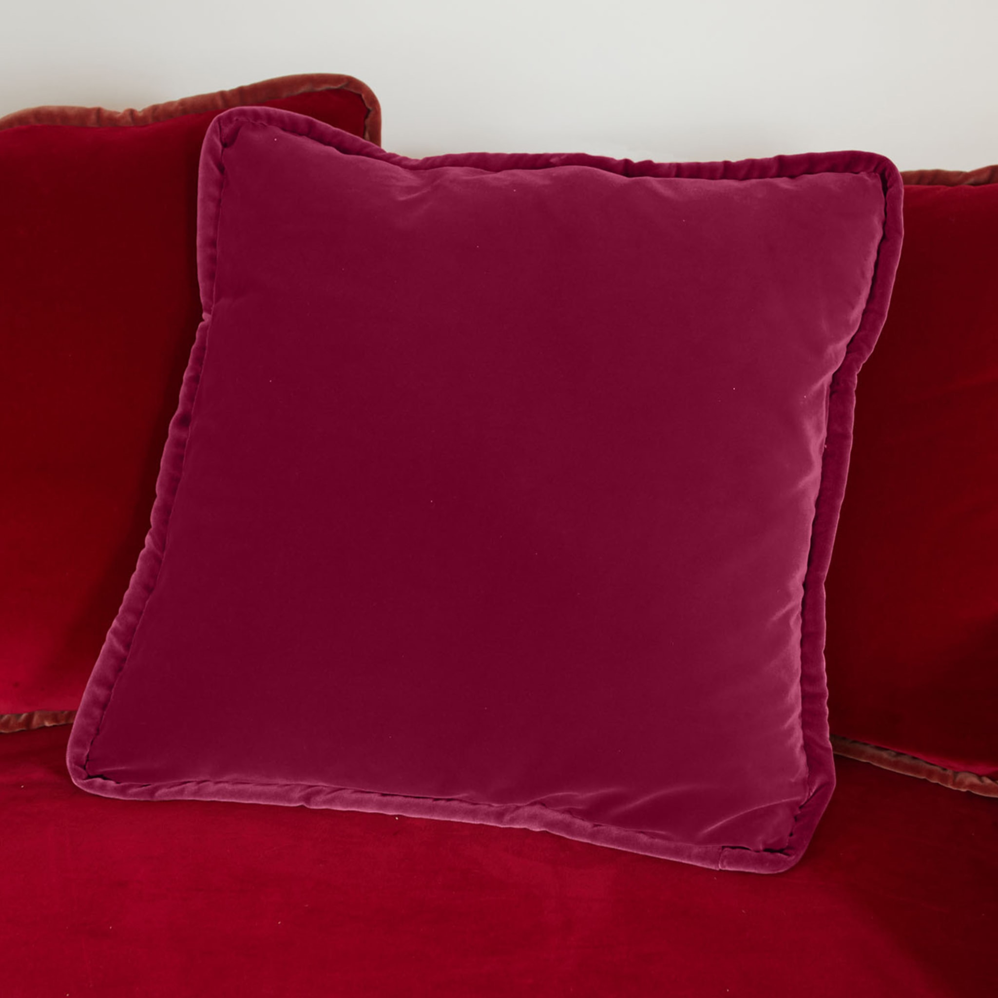 Glam Leopard and Red Couture Velvet Reversible Cushion - Alternative view 2