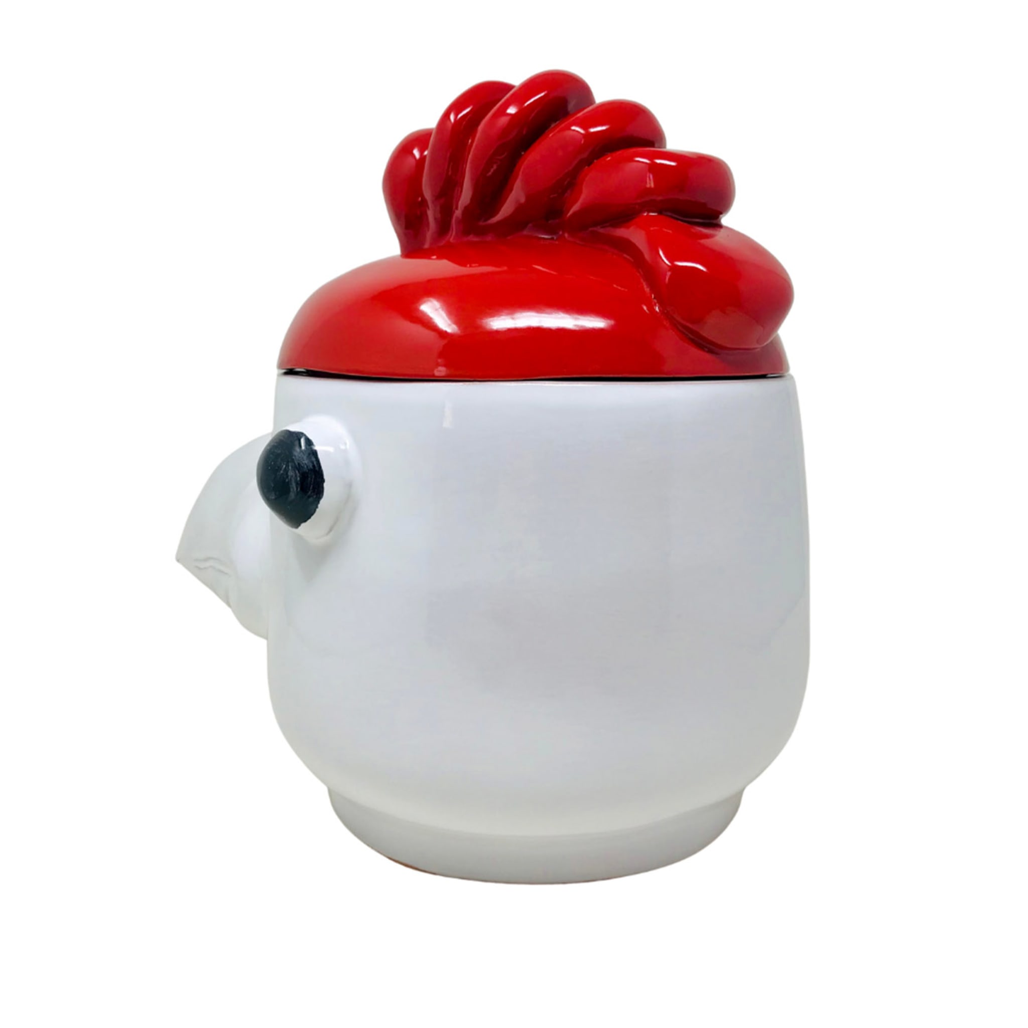 Large Red and White Bird Container with Lid - Alternative view 1