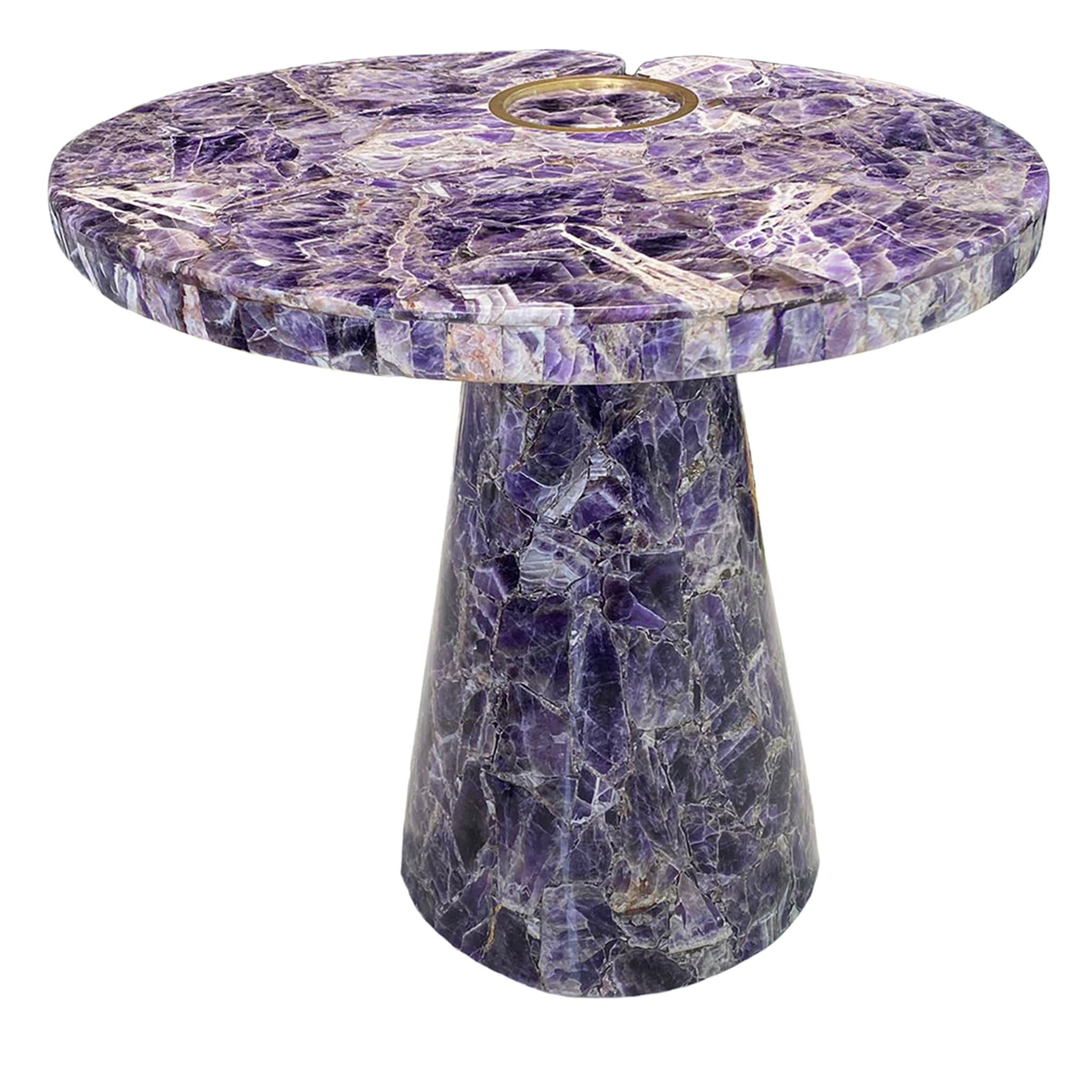 Gold Round Amethyst Side Table - Main view