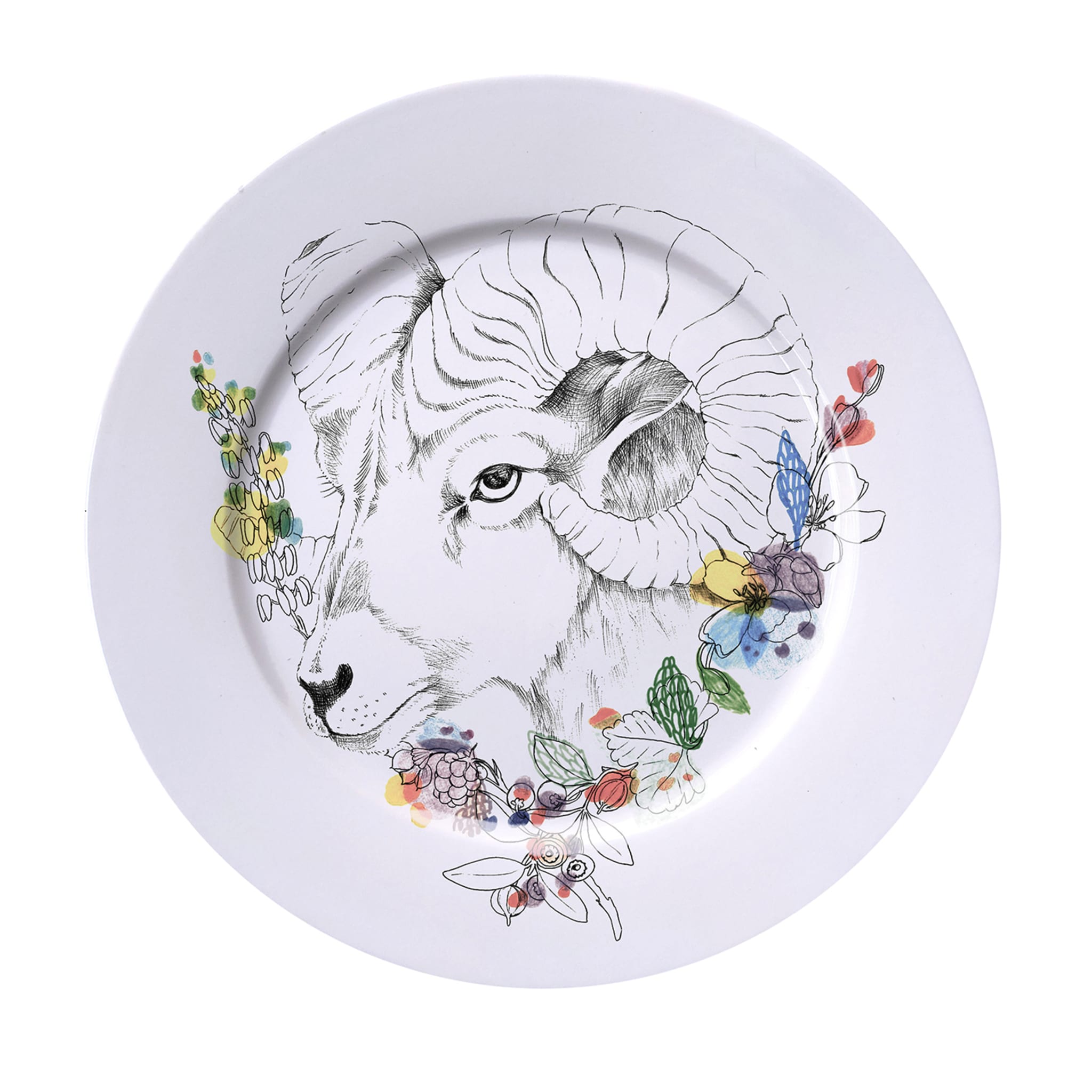 An Ode To The Woods Big Horn Sheep Dinner Plate - Main view