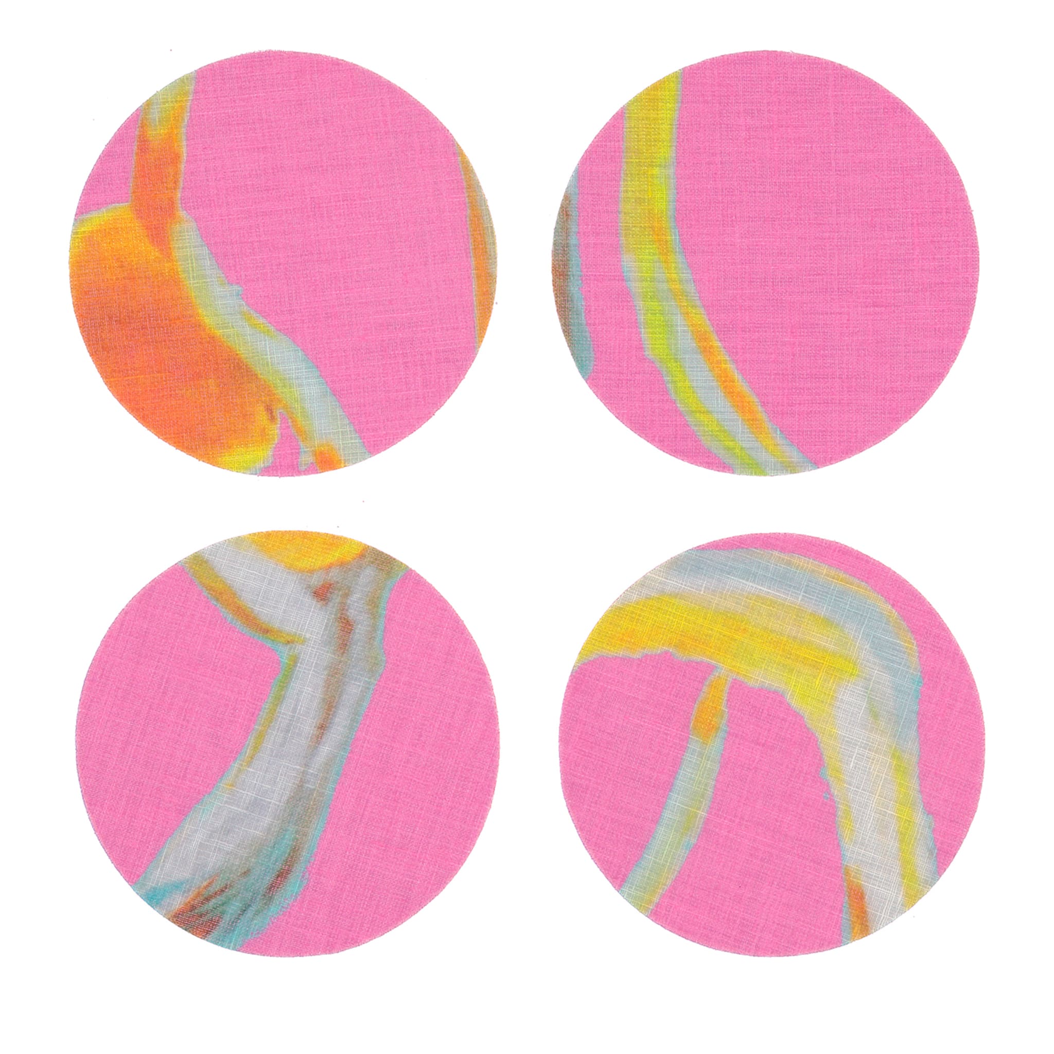 Set of 8 Light Flux Coated Coasters in Pink - Main view
