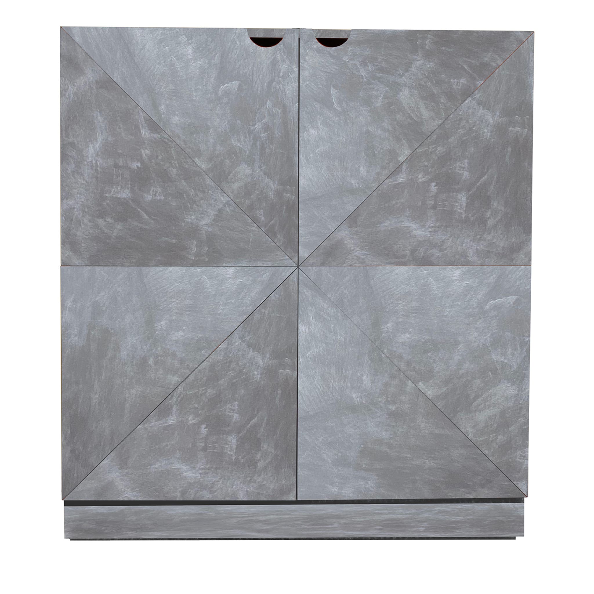 Geometric Silver Cabinet by Pietro Meccani - Main view
