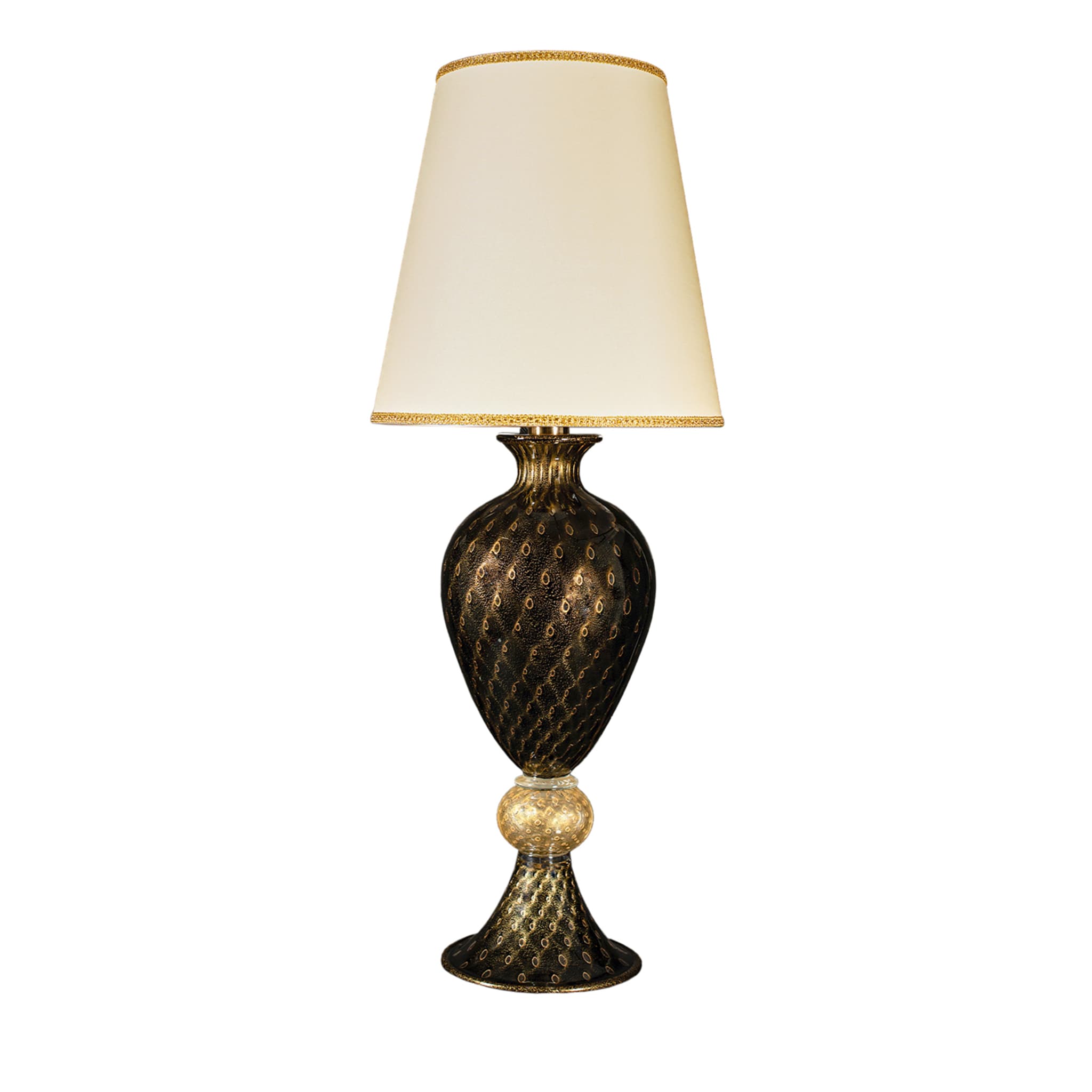 Grande lampe de table noire et dorée #1 - Vue principale