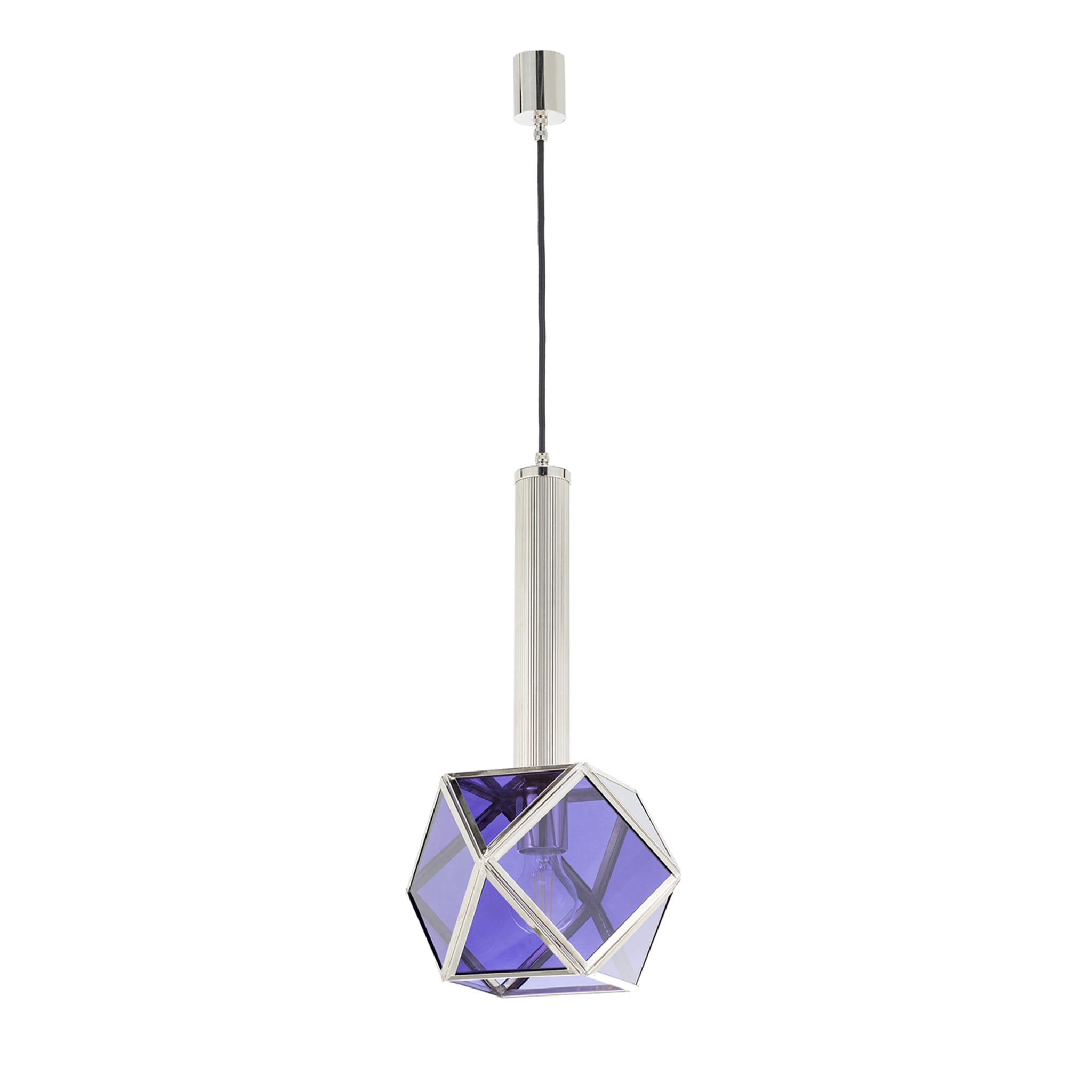Lampe pendante en verre violet - Vue principale
