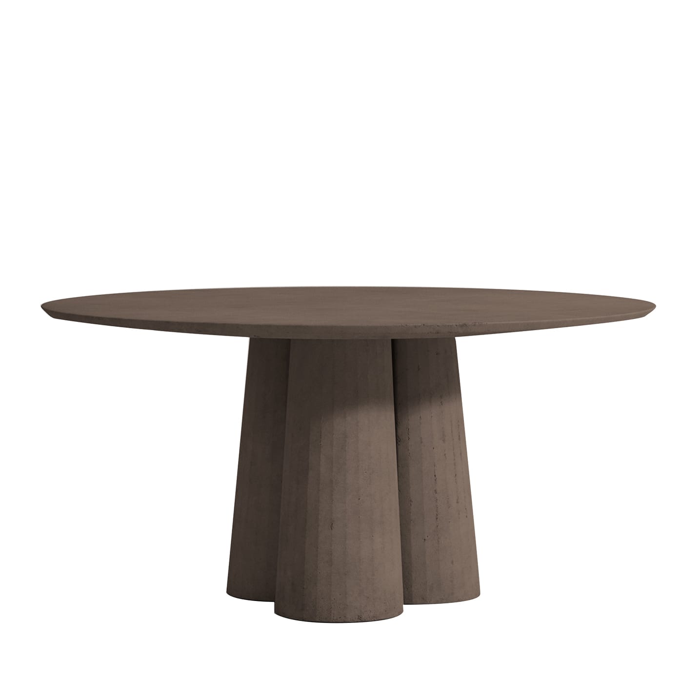 Fusto Dark Chocolate Round Dining Table - Forma & Cemento