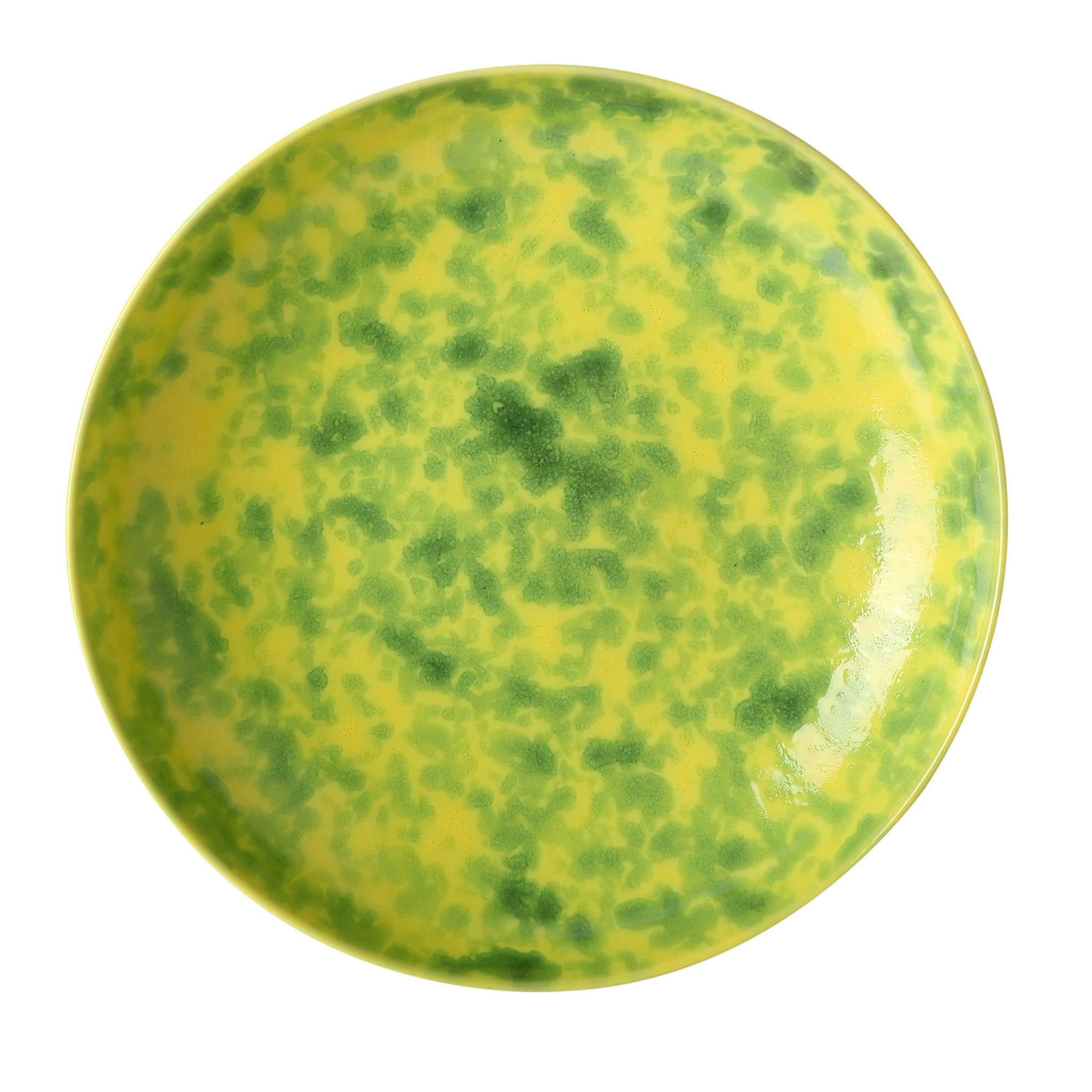 Limoni Round Green-Mottled Yellow Fruit Plate - Vue principale