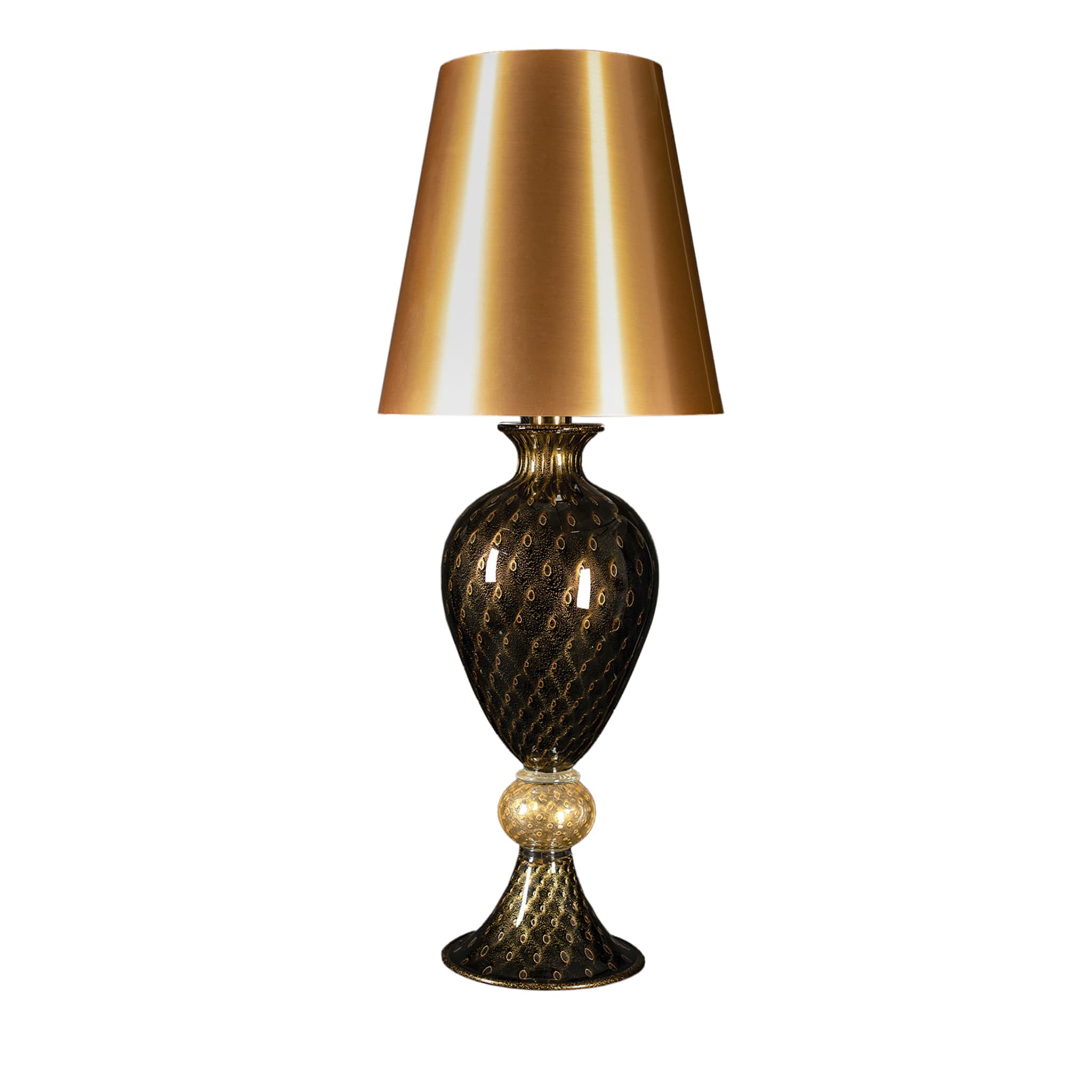 Lampada da tavolo alta nera e dorata #2 Officine di Murano 1295