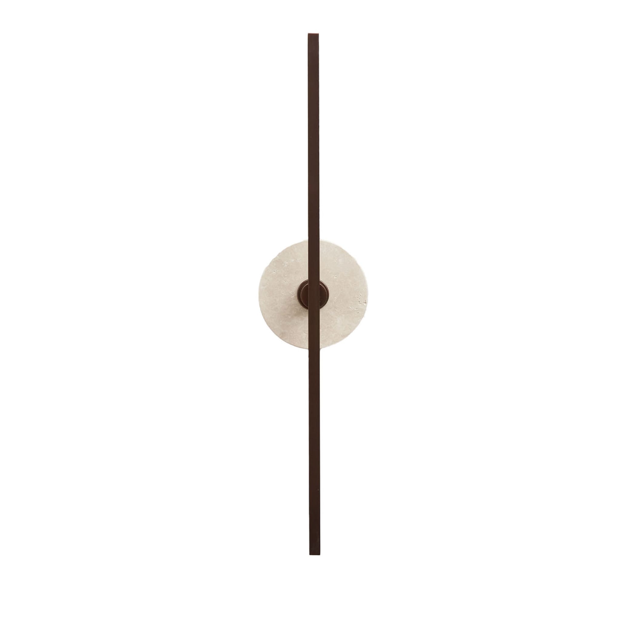 "Bâton essentiel" en bronze et travertin - Vue principale
