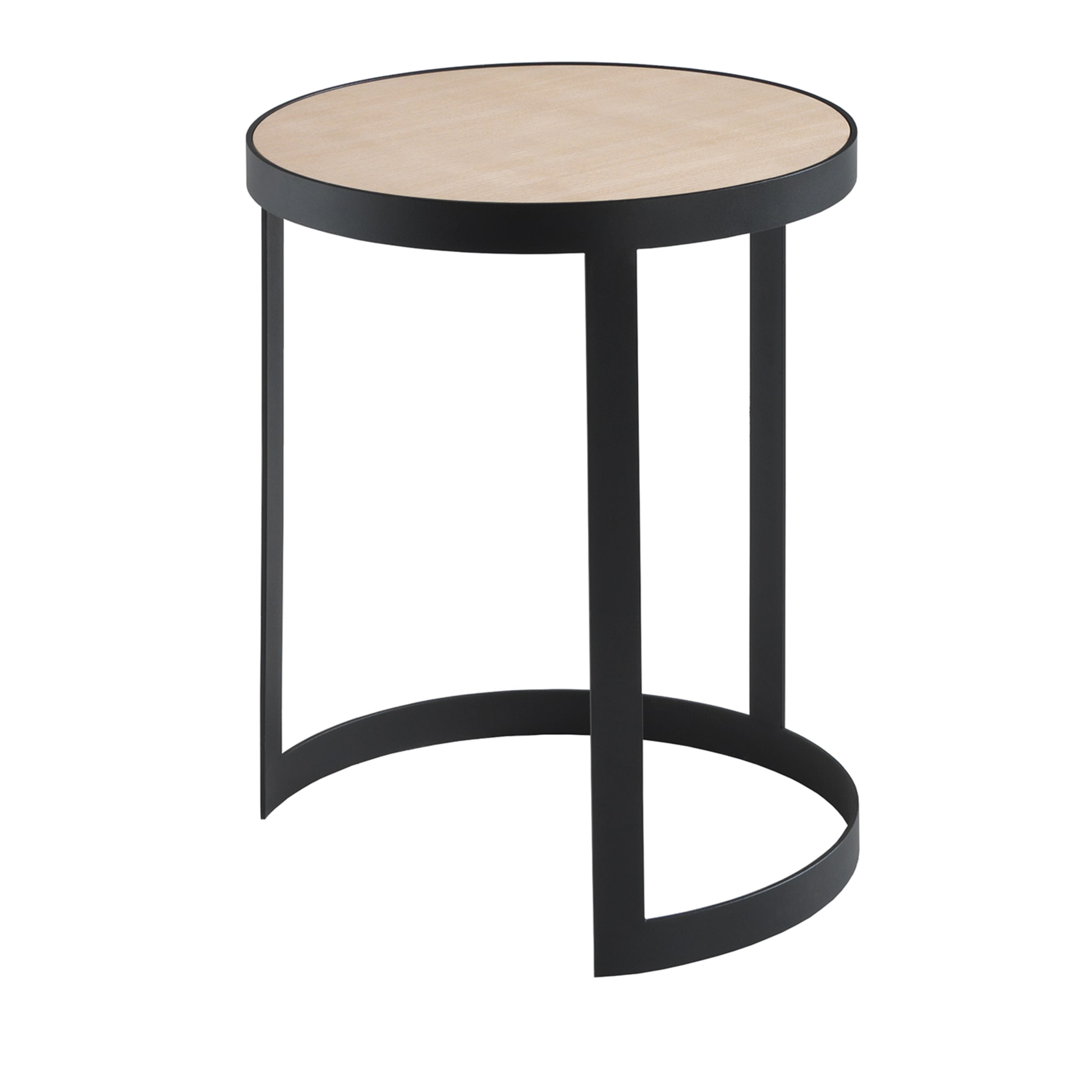 Bea Side Table with Iron Structure and Wood Top - Main view