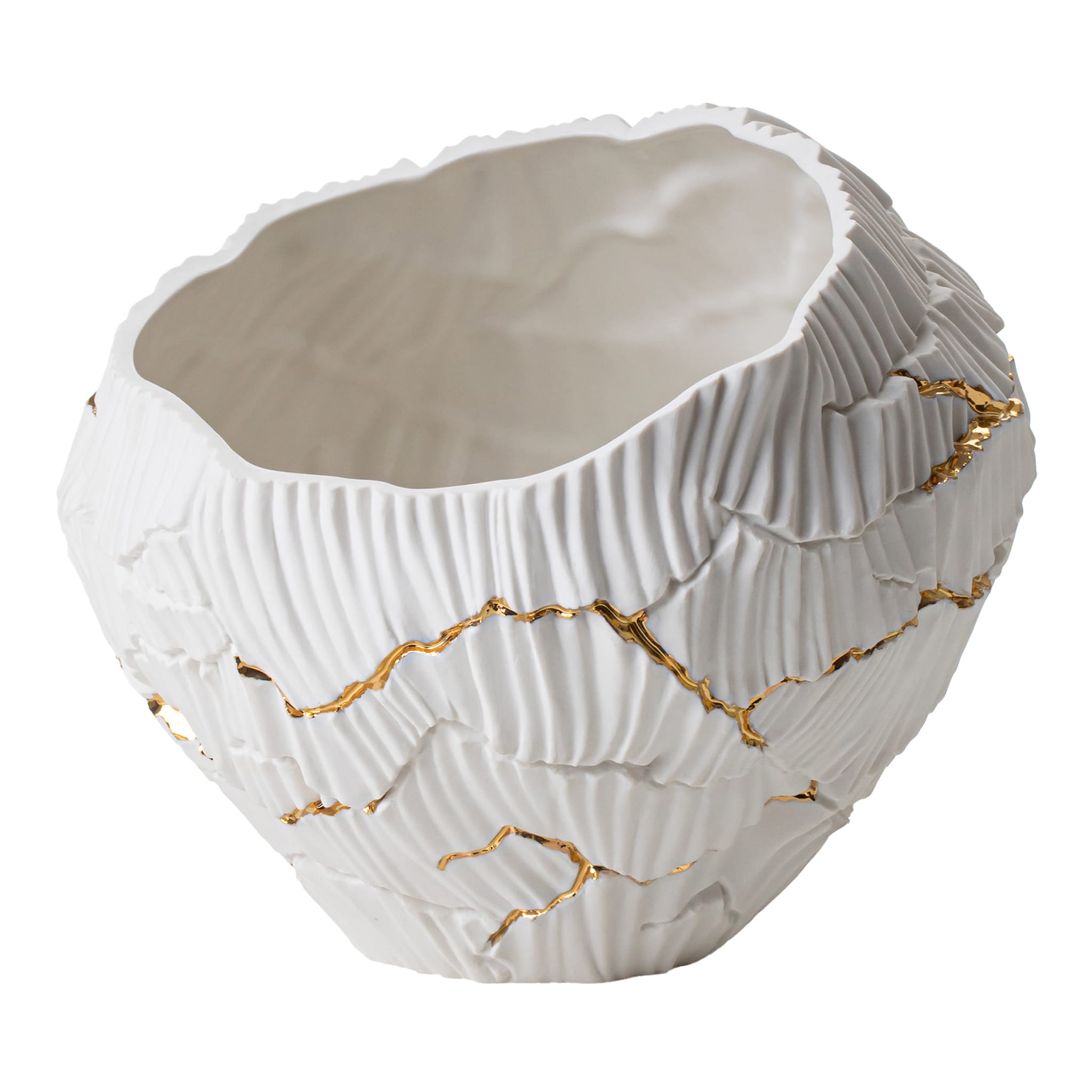 Zefiro Gold Cracks Decorative Bowl - Main view