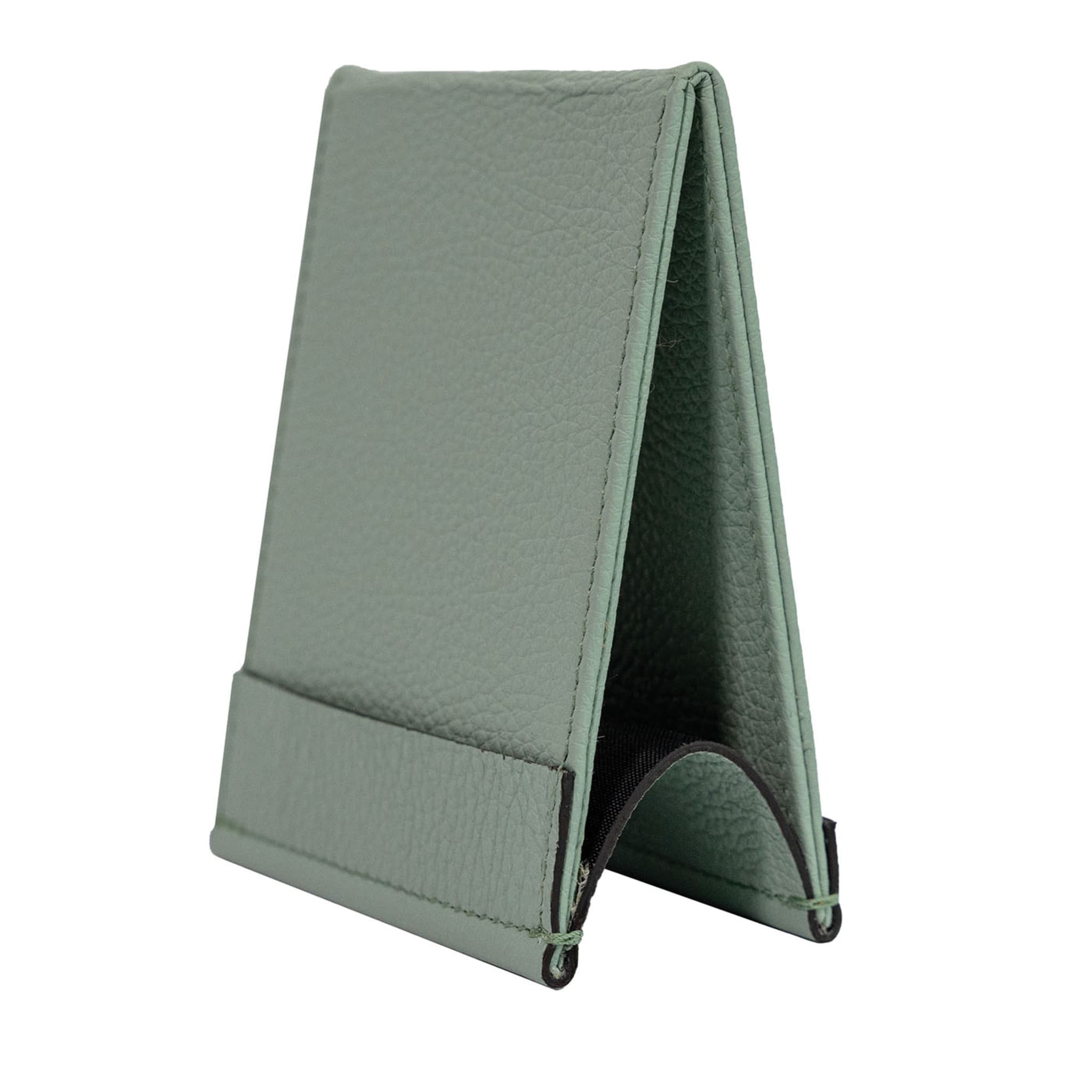 Small Smeralda Green Leather Table Number Holder - Main view