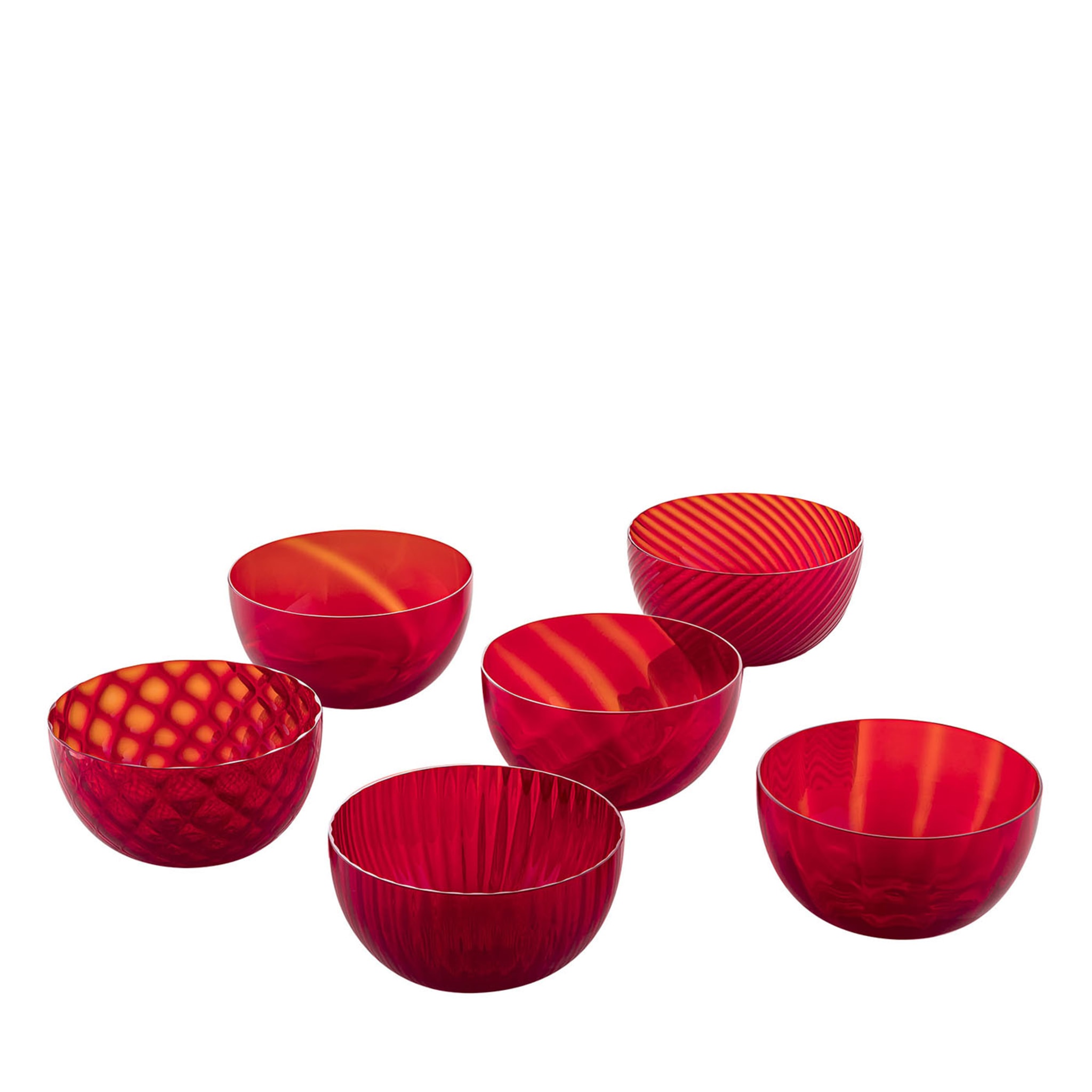 Red Melamine Mixing Bowls with Lid - Set of 6