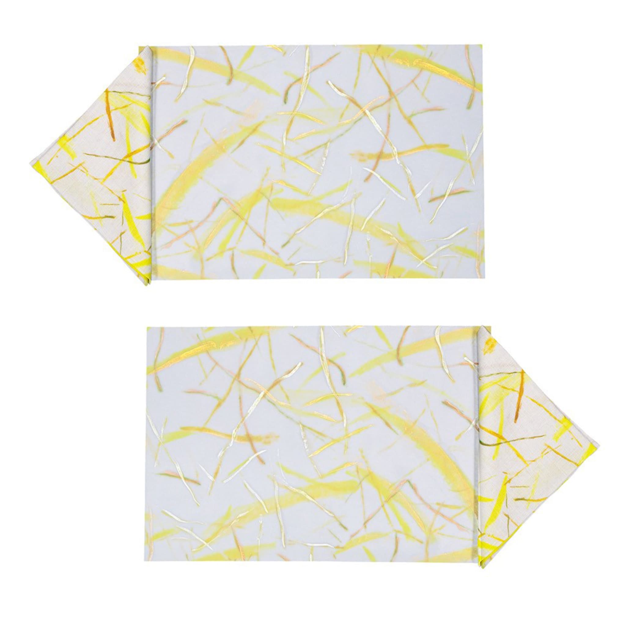 Set of 2 placemats and 2 yellow Roman breeze napkins  - Main view