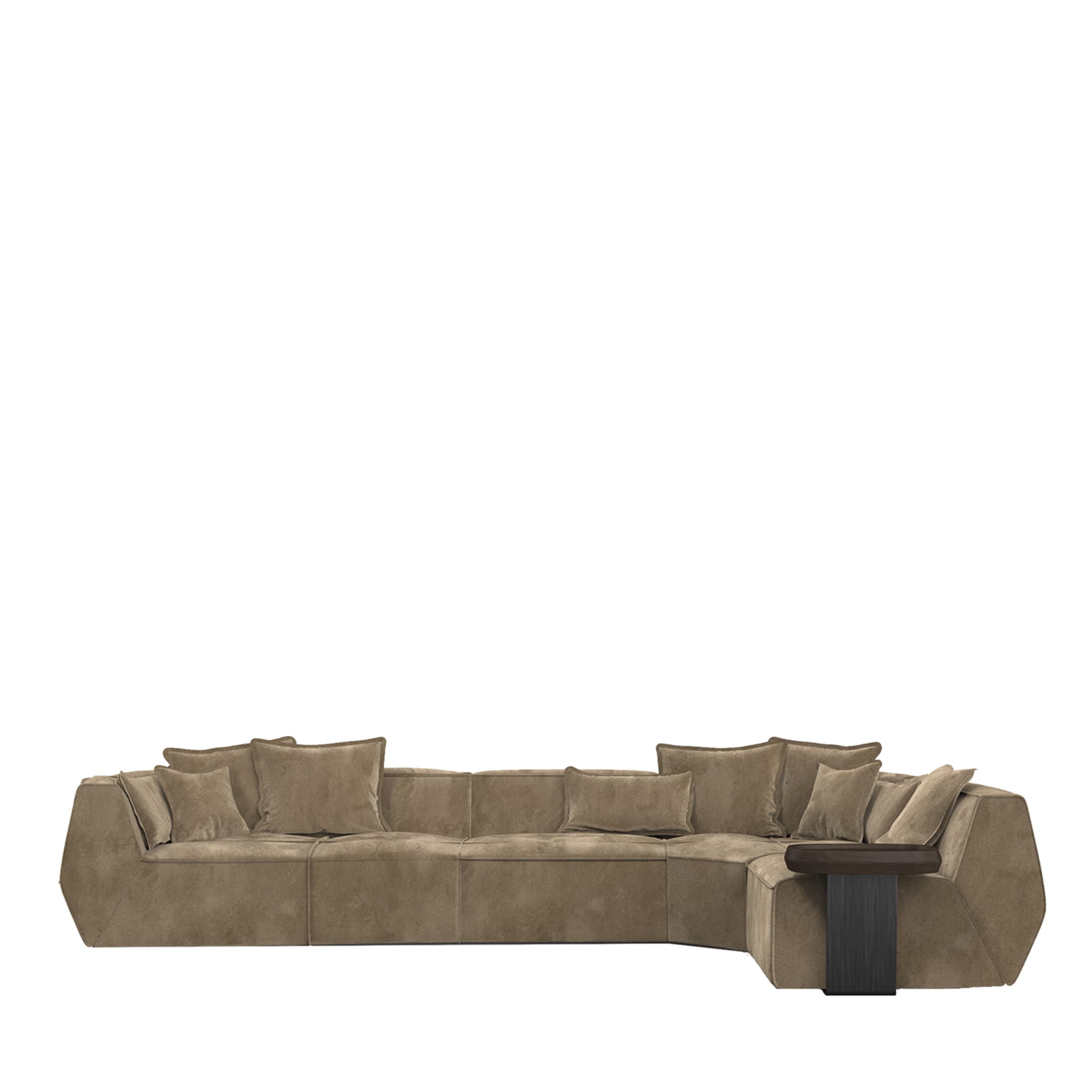 Infinito Taupe Leather Sofa by Lorenza Bozzoli - Main view