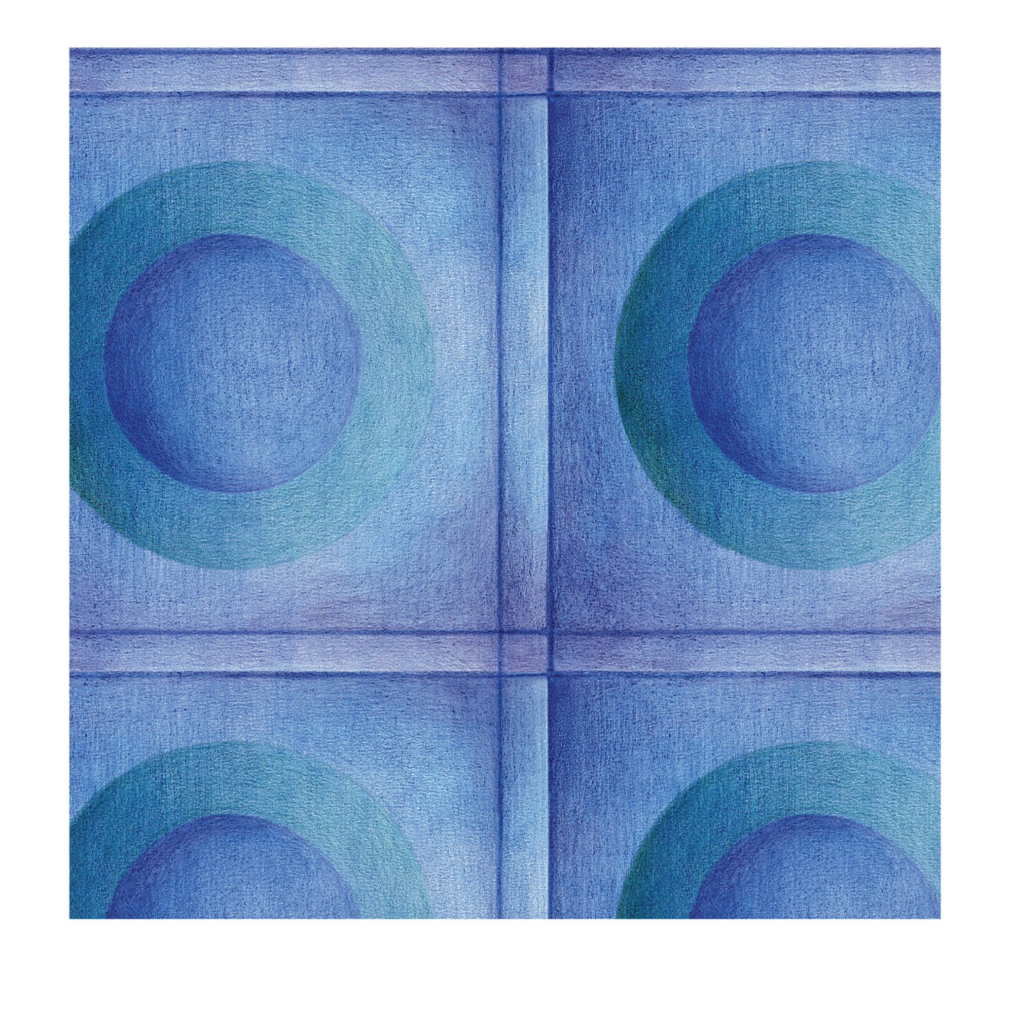 Meditation Dot Blau & Grün Tapete - Hauptansicht