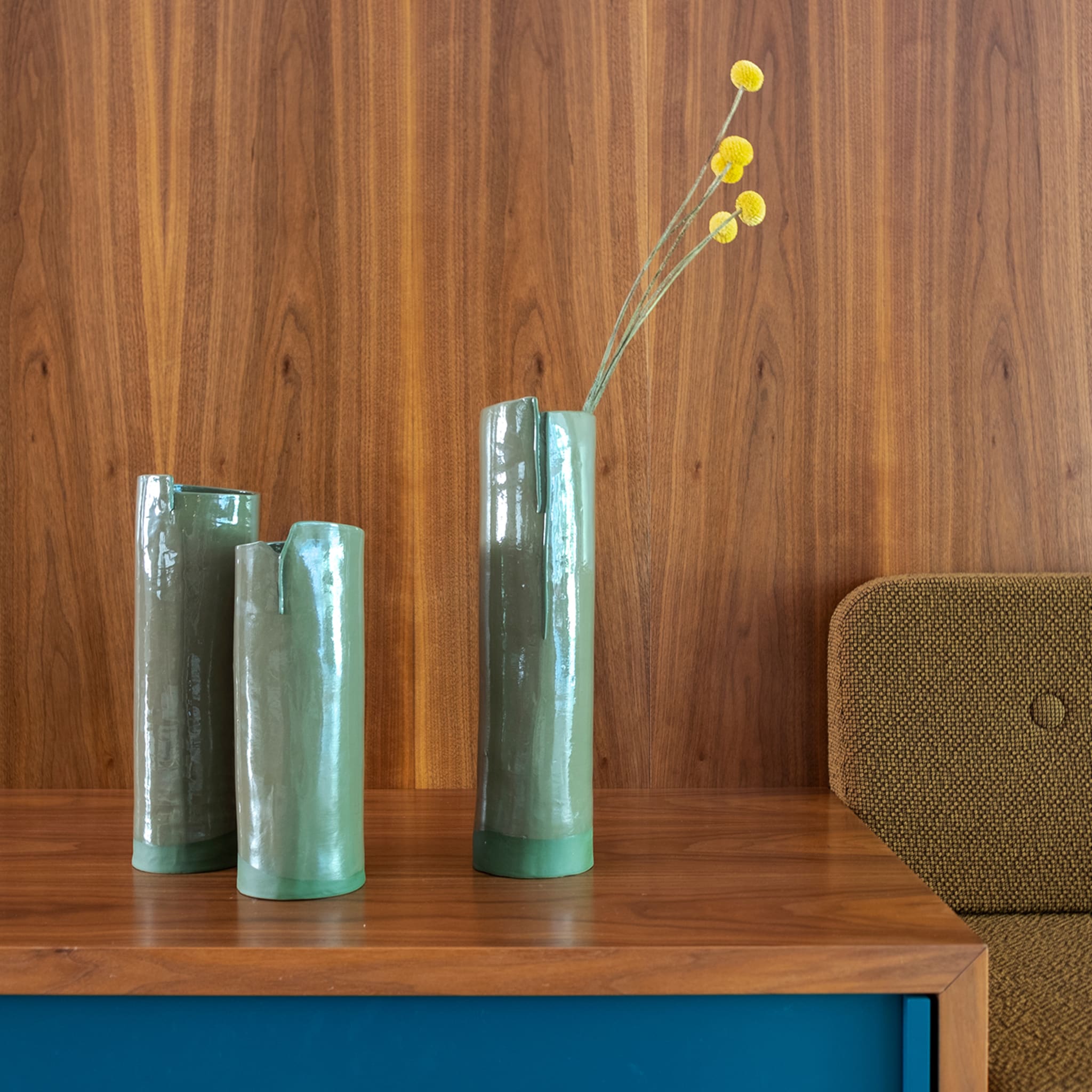 Gli Steli Set of 3 Green Vases - Alternative view 1