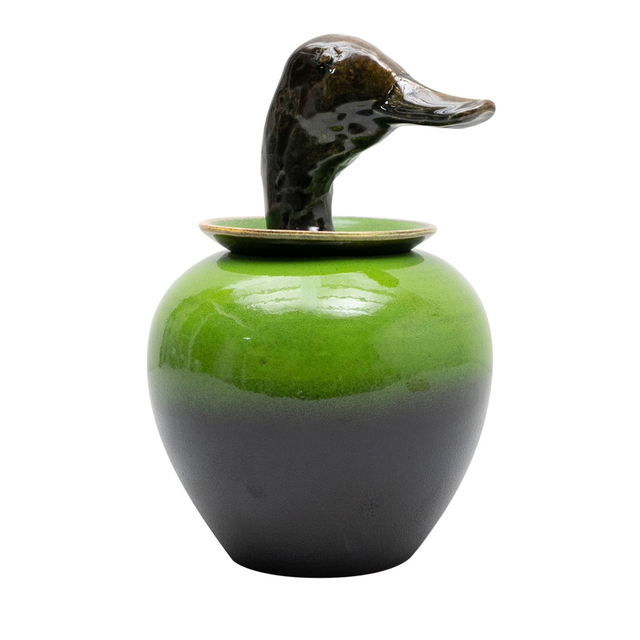 Canopo Anatra Schwarz &amp; Grün Vase #1 - Hauptansicht