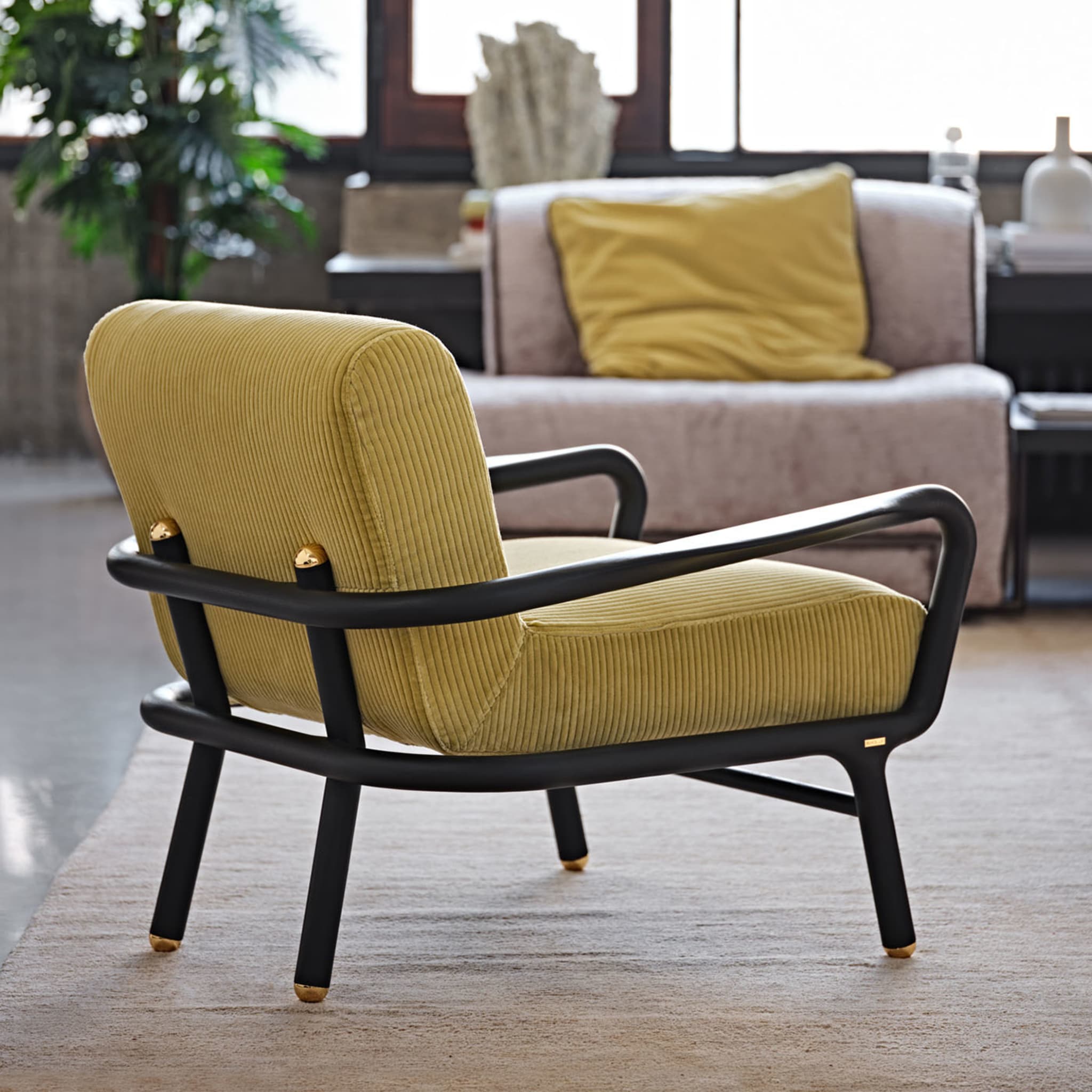 Girò Moka &amp; Yellow Lounge Chair - Vista alternativa 1