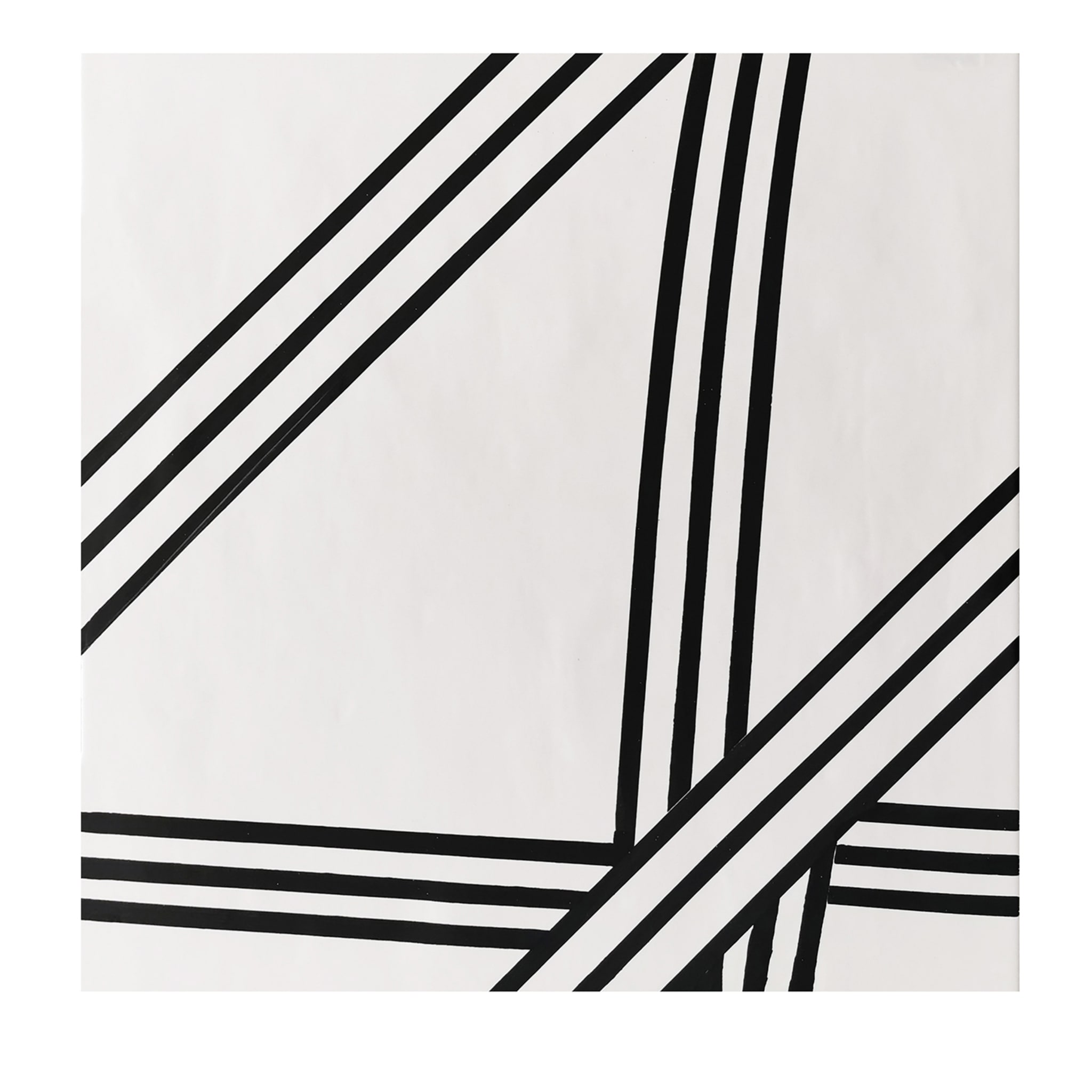 Azulejo cuadrado blanco y negro Tria - Vista principal