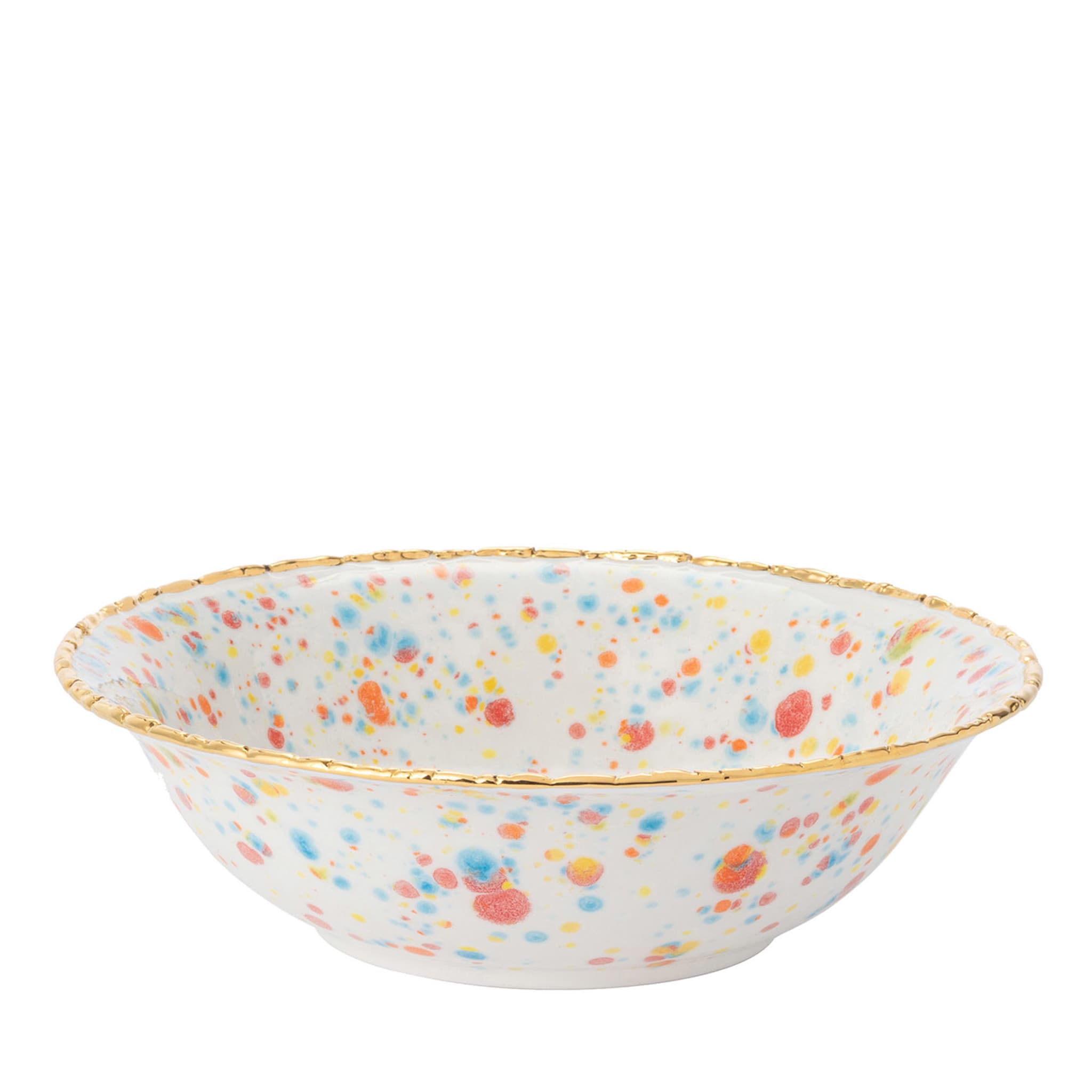 Confetti Small Salad Bowl with Crackled Rim - Main view