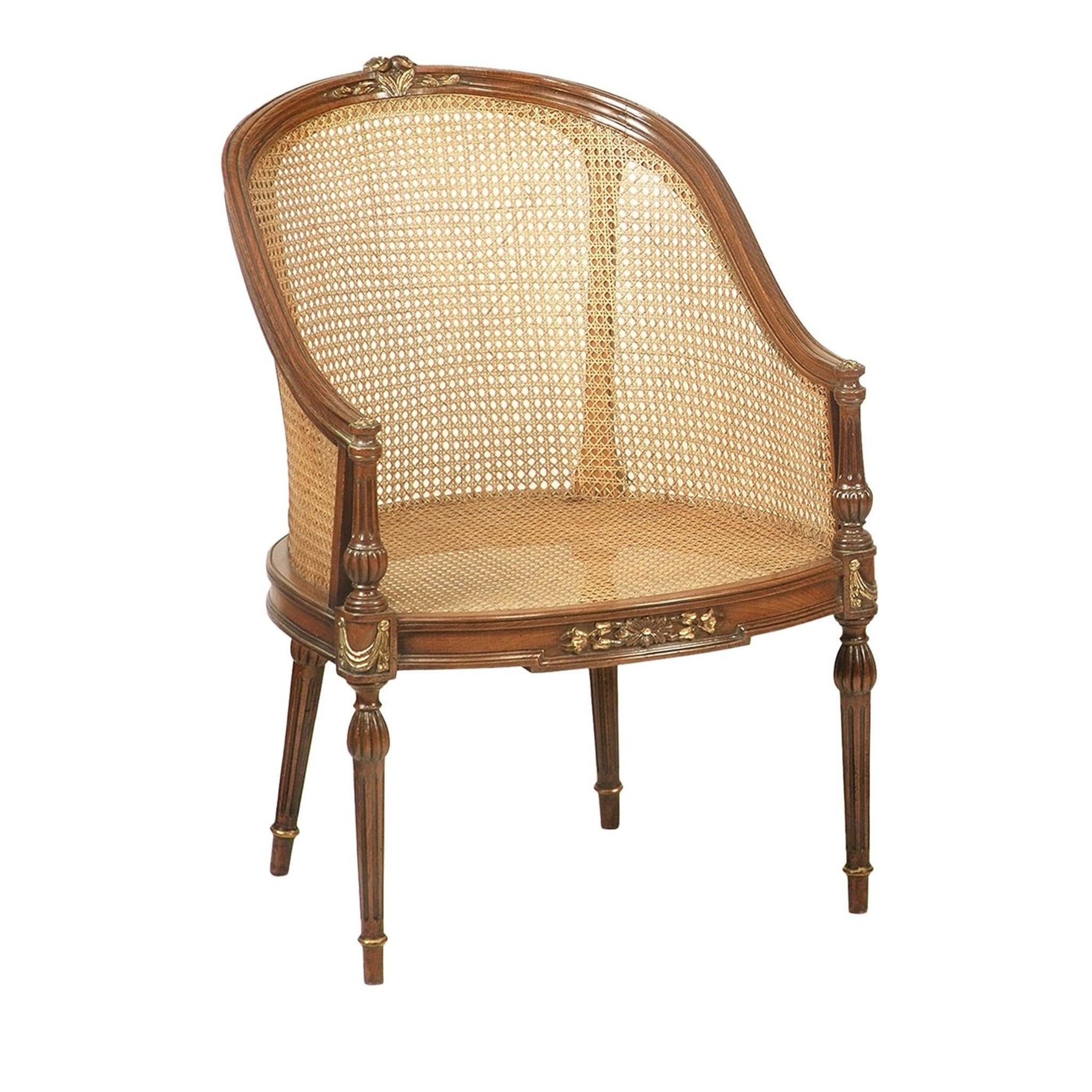 Louis xvi walnut bergere arm chairs