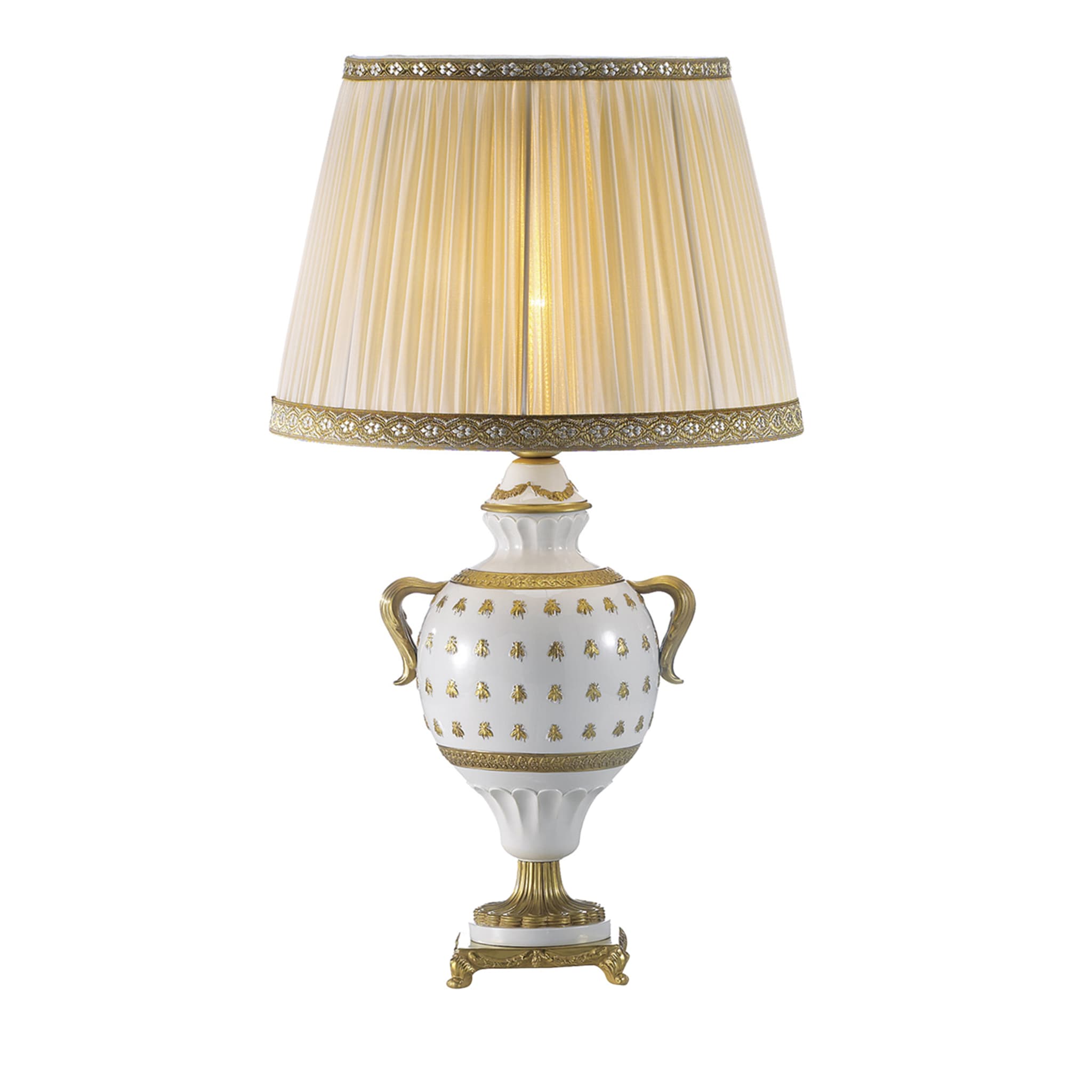 Lámpara de mesa Queen Bee dorada y blanca - Vista principal