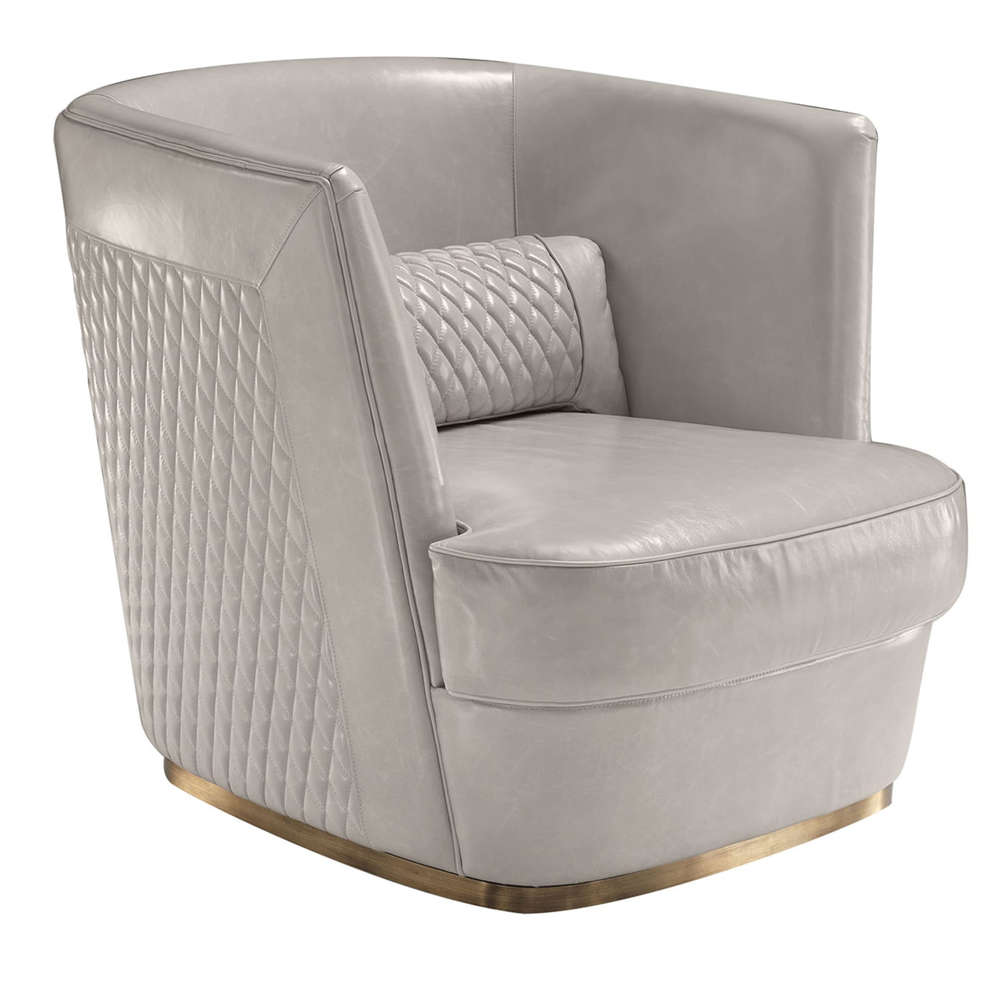 Avenue Gray-Leather Armchair - Main view