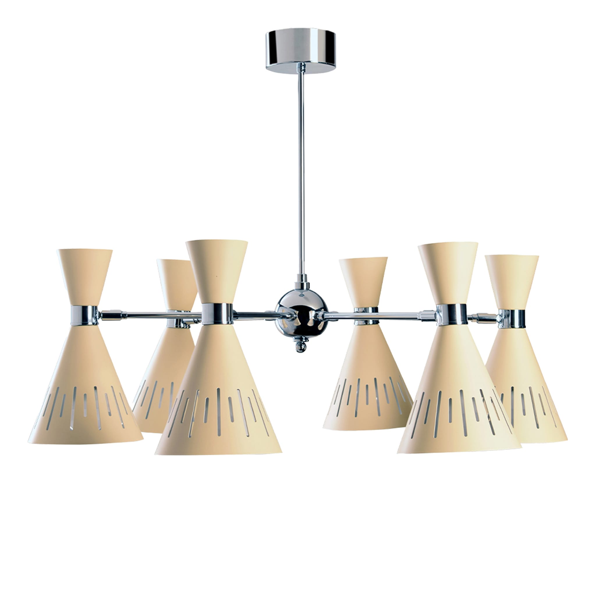Pop Ivory and Chrome Chandelier - Main view