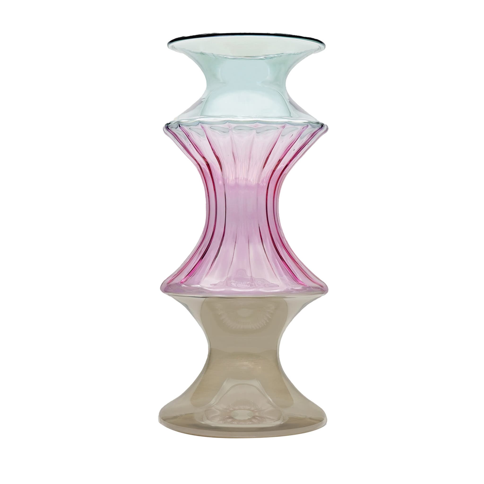 Madame Medium Pink/Light-Blue/Taupe Vase - Main view