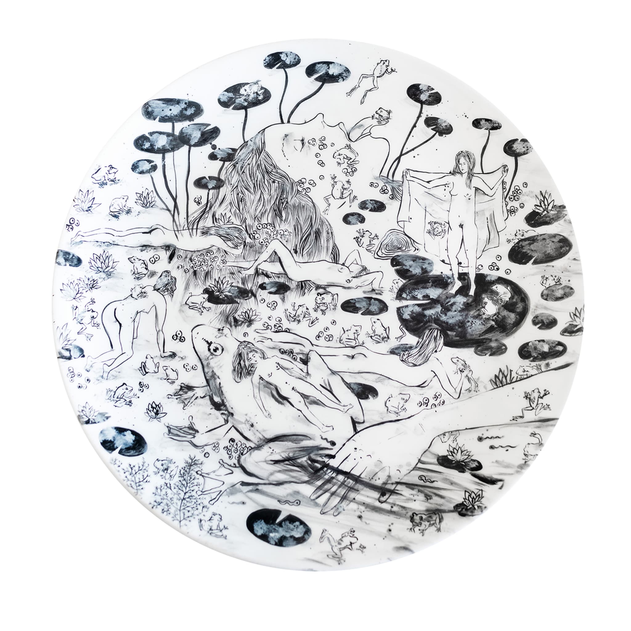 Black and white melamine cheap plates