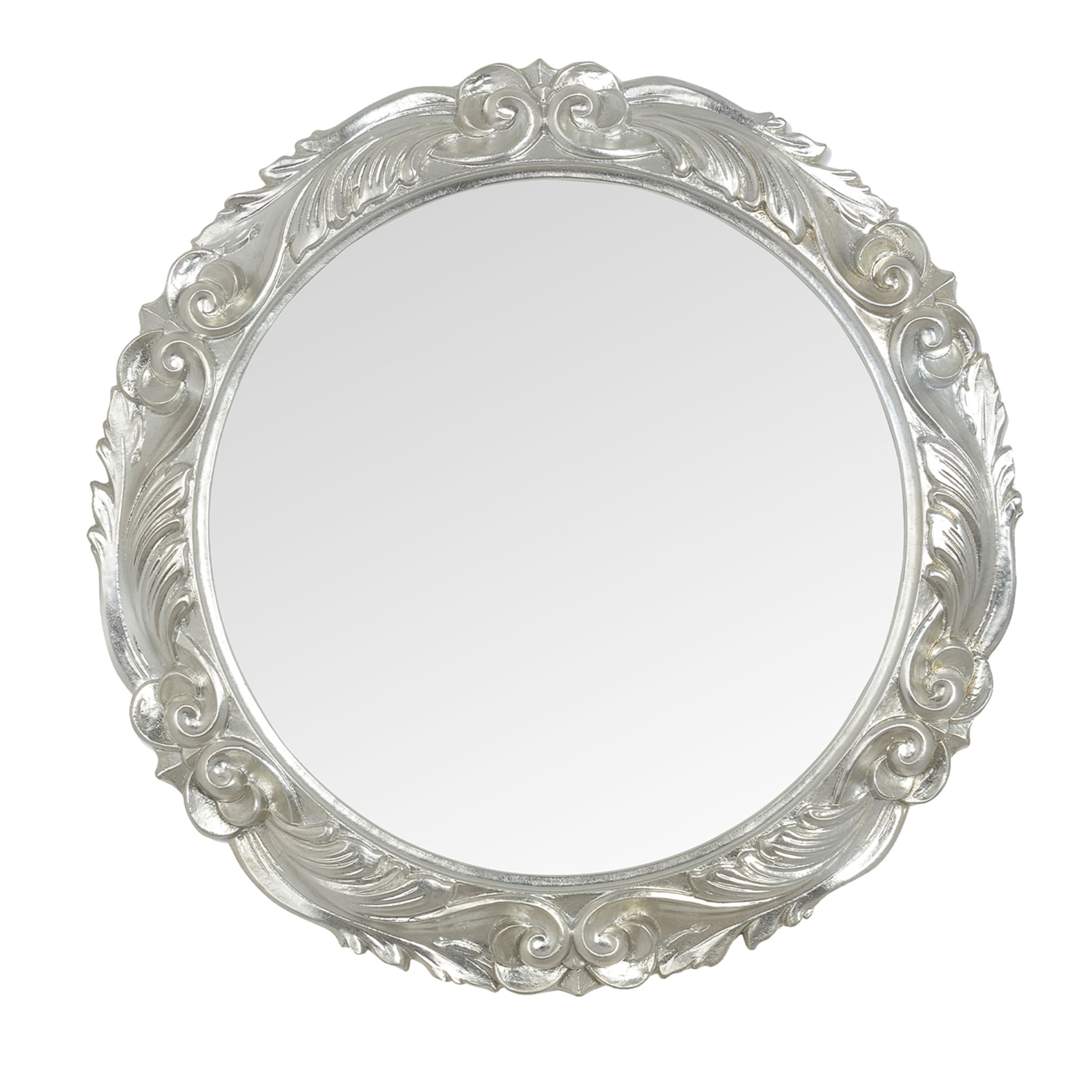Specchio da parete circolare in argento Dafne - Vista principale