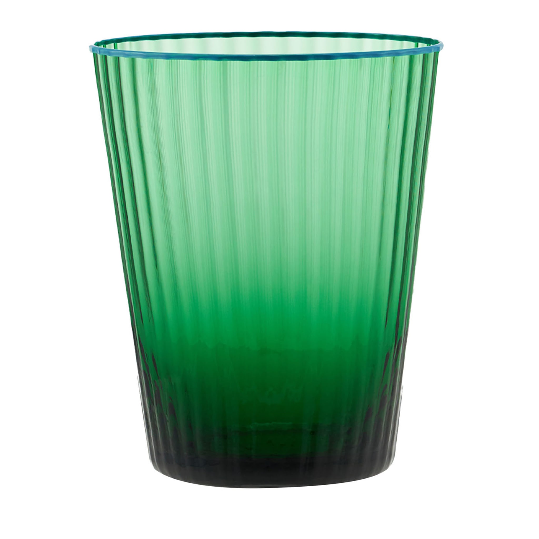 Smaragdfarbenes und türkisfarbenes Set aus 2 Wassergläsern - Hauptansicht