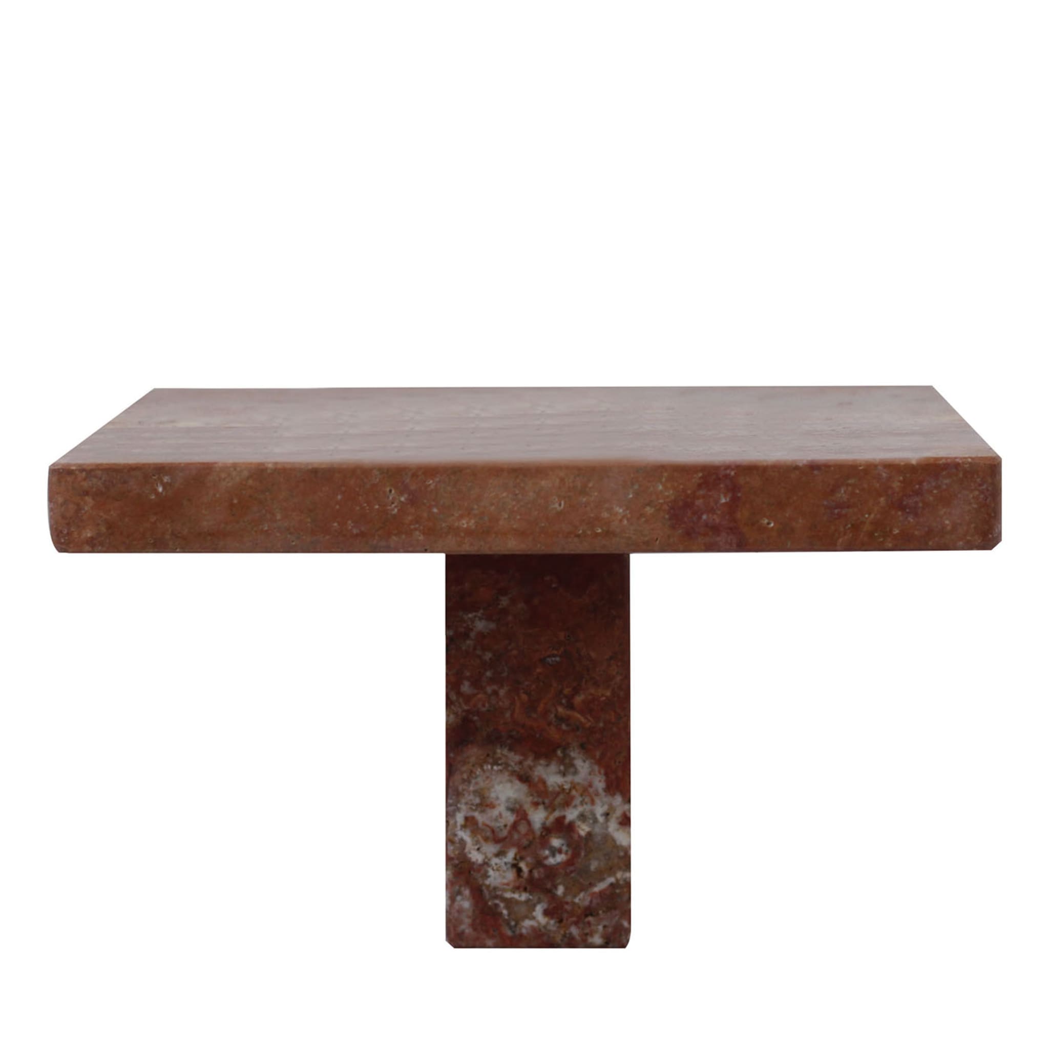 Cake Stand in Red Travertine Marble - Main view