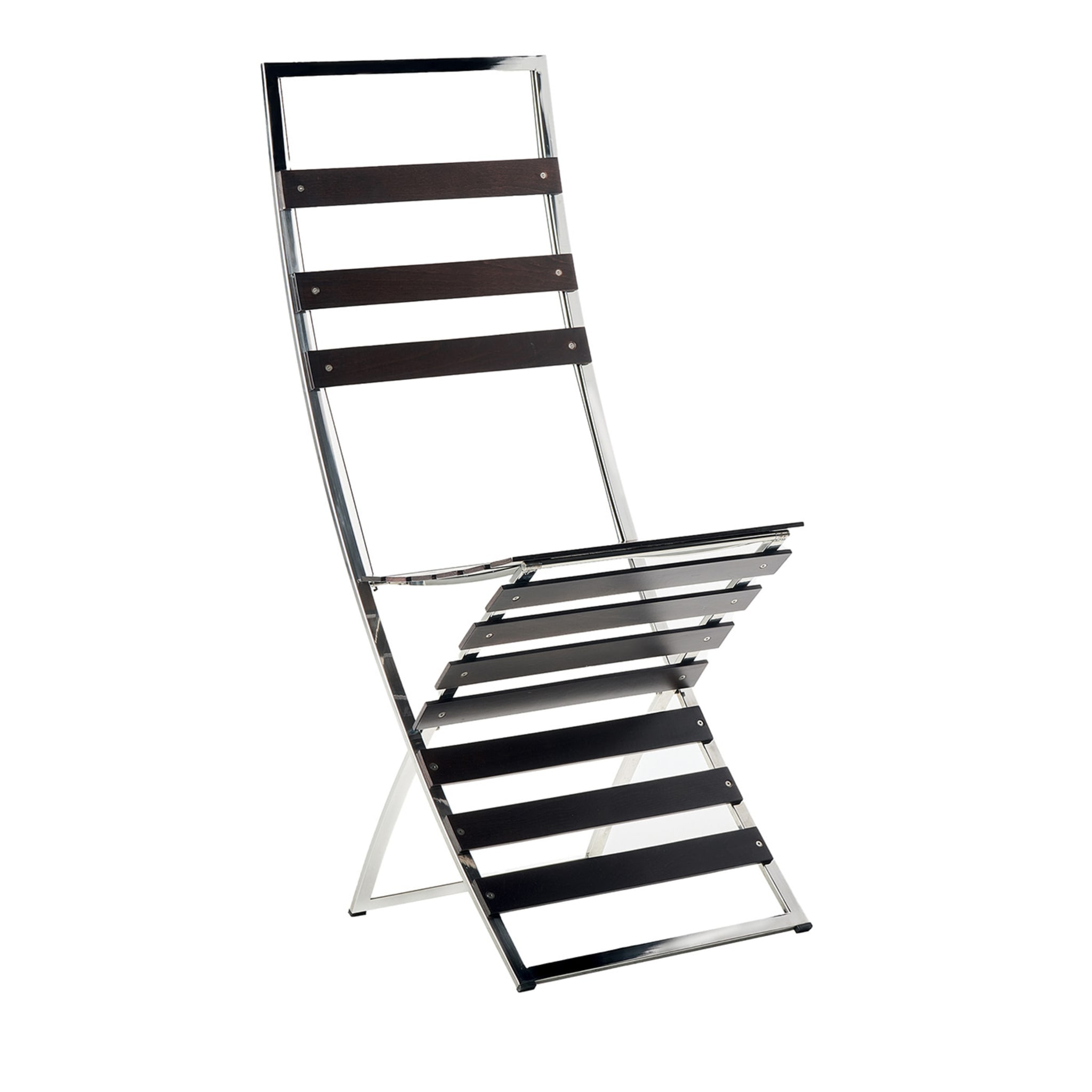 Plixy Chromed Folding Chair by Franco Poli - Vue principale