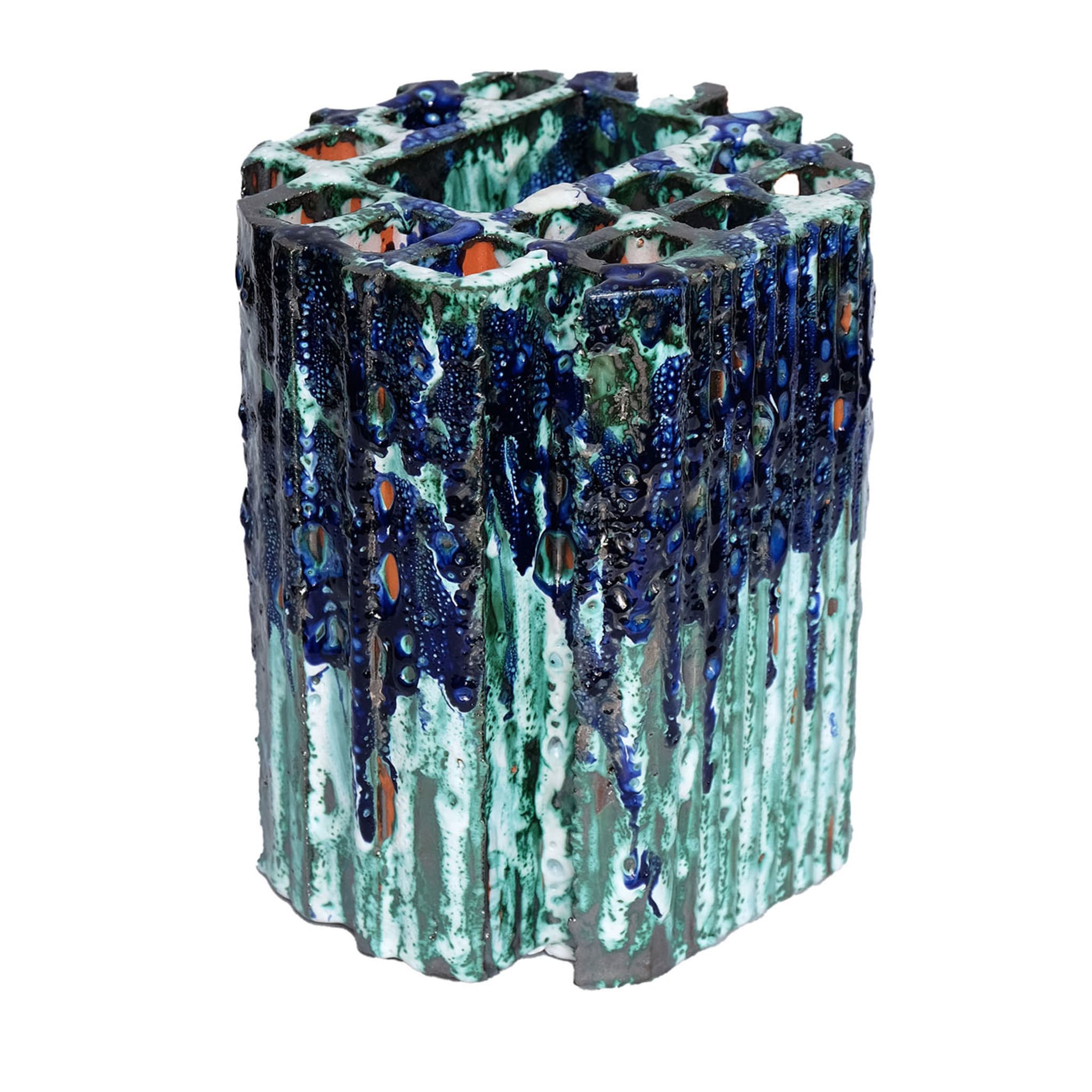 Blue Lichen Vase - Main view