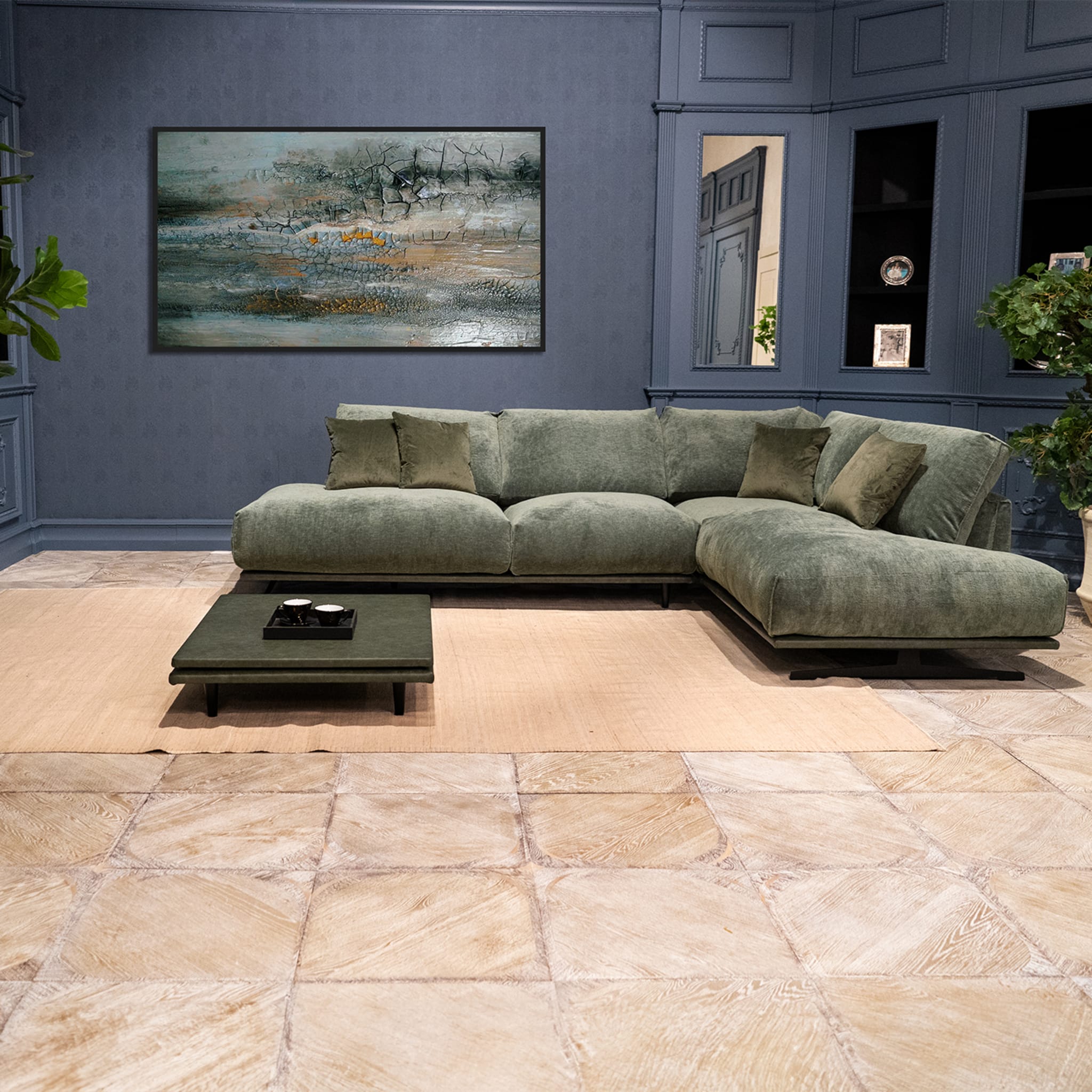  Boboli Green Corner Sofa with Side Table - Alternative view 5