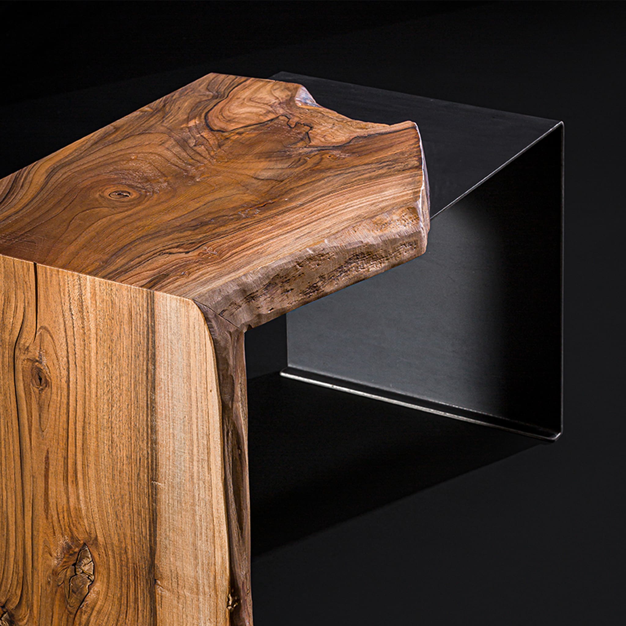 Walnut and steel side table - Alternative view 2
