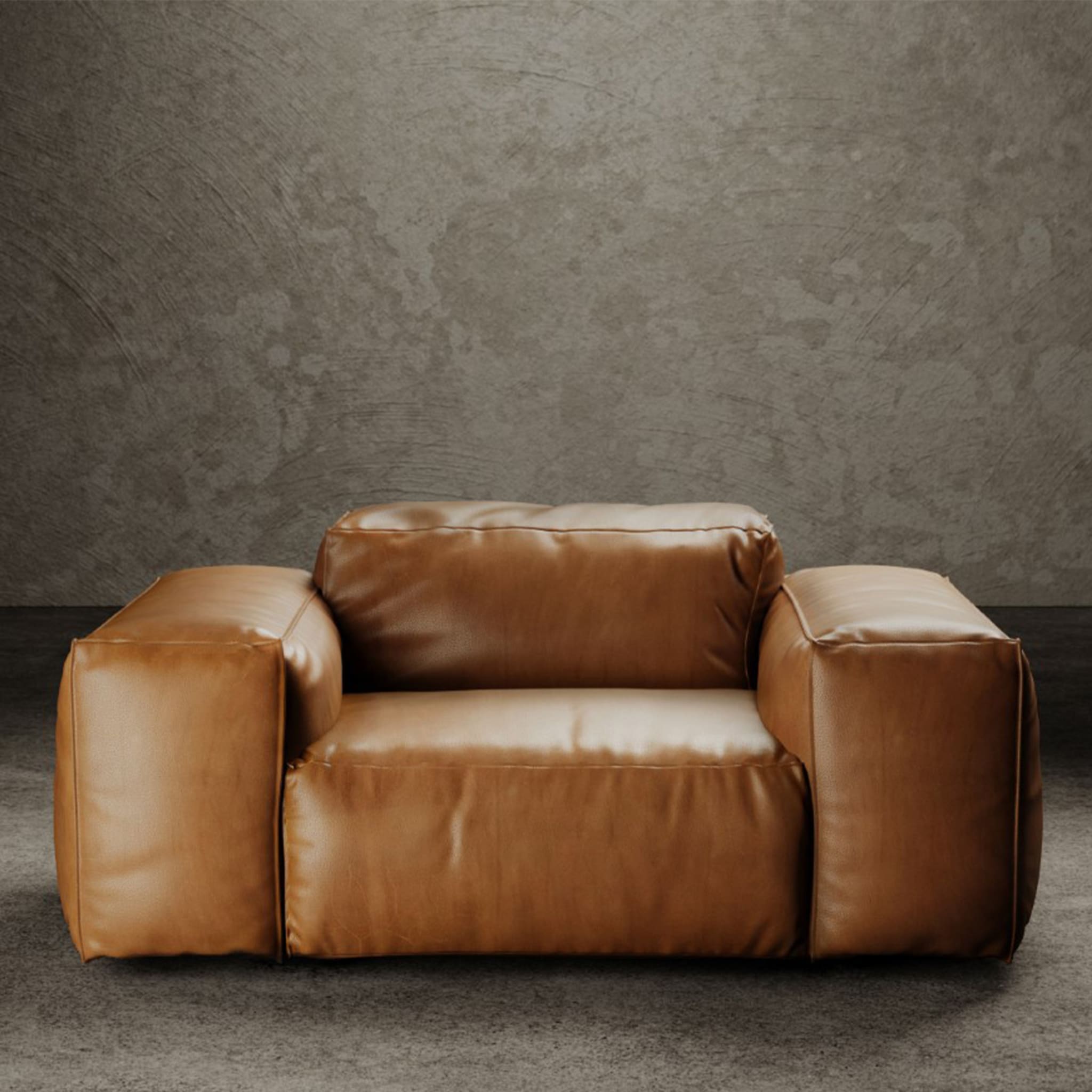 Rencontre Moi Armchair Leather Brown - Alternative view 2