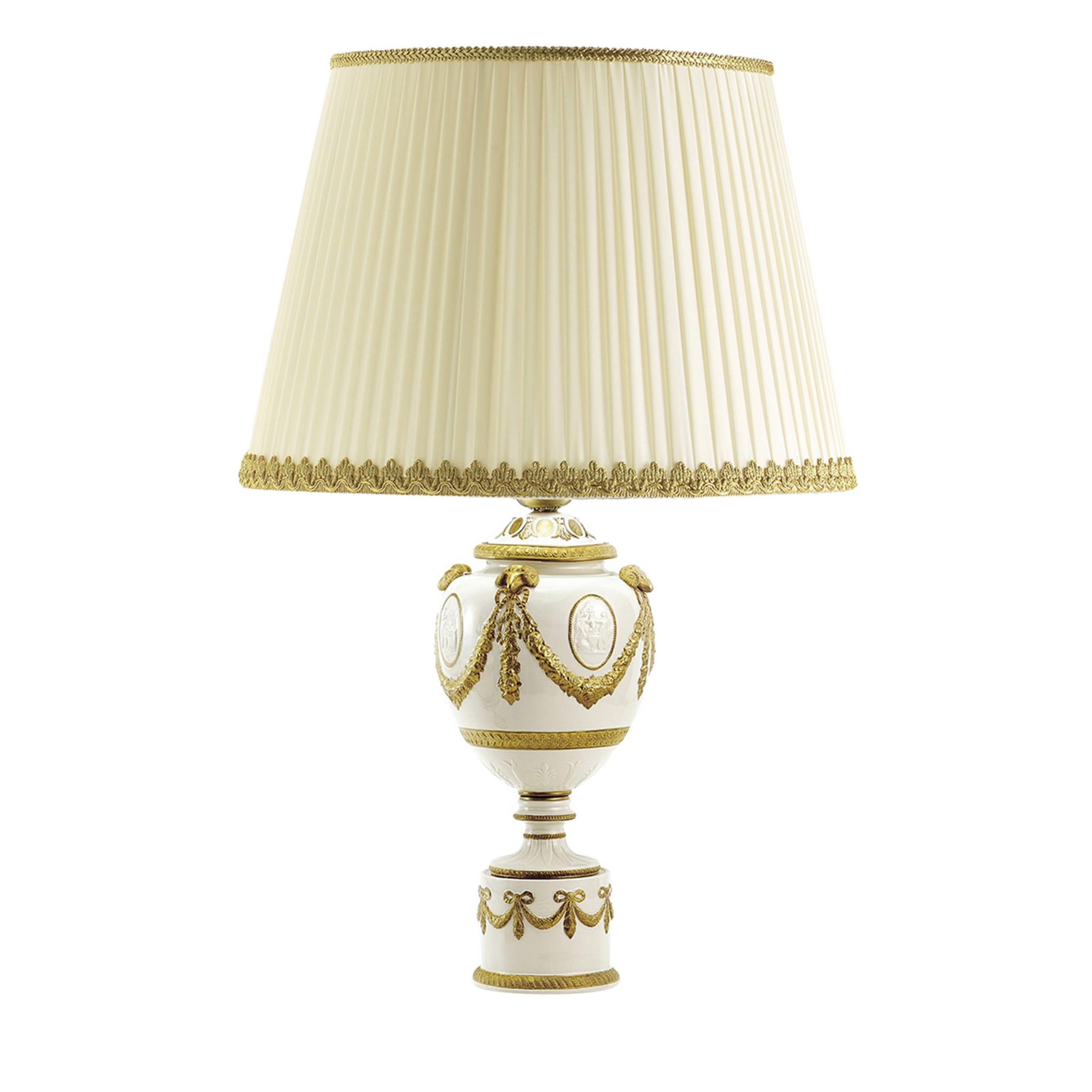 Lampada da tavolo Napoleone oro e bianco - Vista principale
