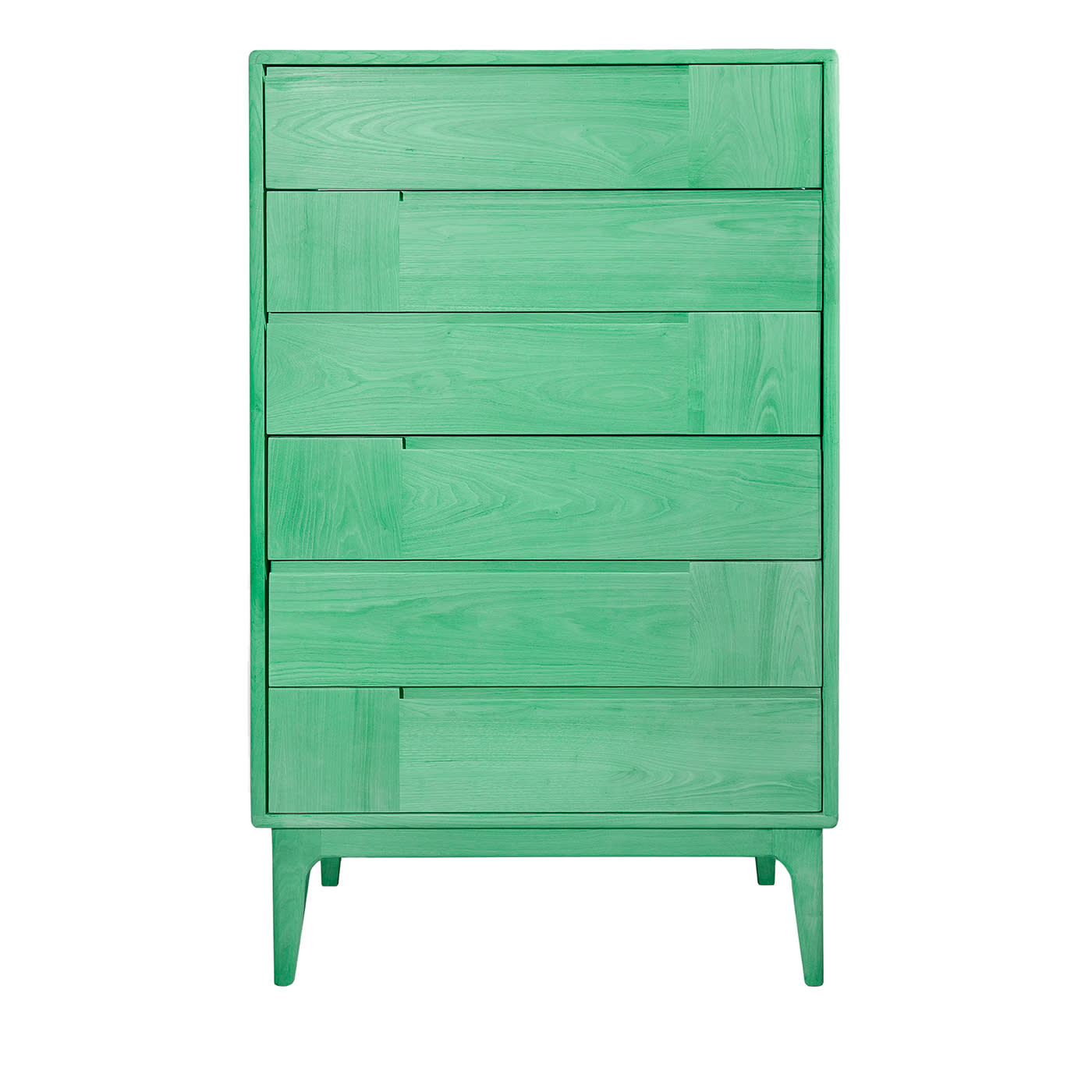 Dovetail Scandinavian Green Six-Drawer Dresser Ebanisteria Roberto