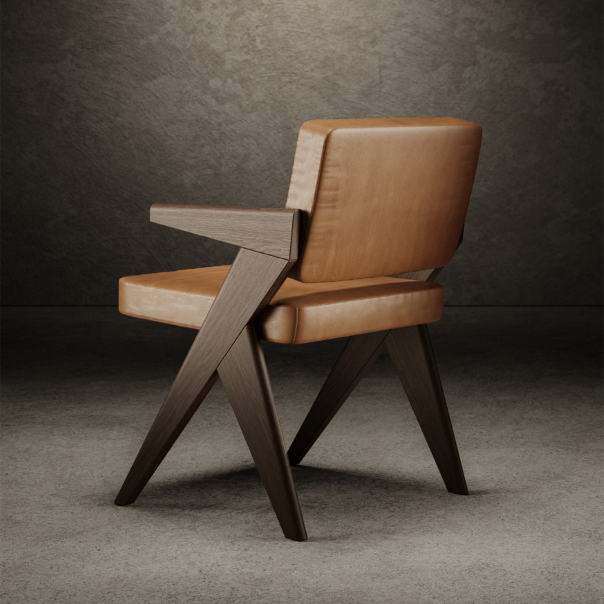 Souvenir Brown Leather Chair - Alternative view 2