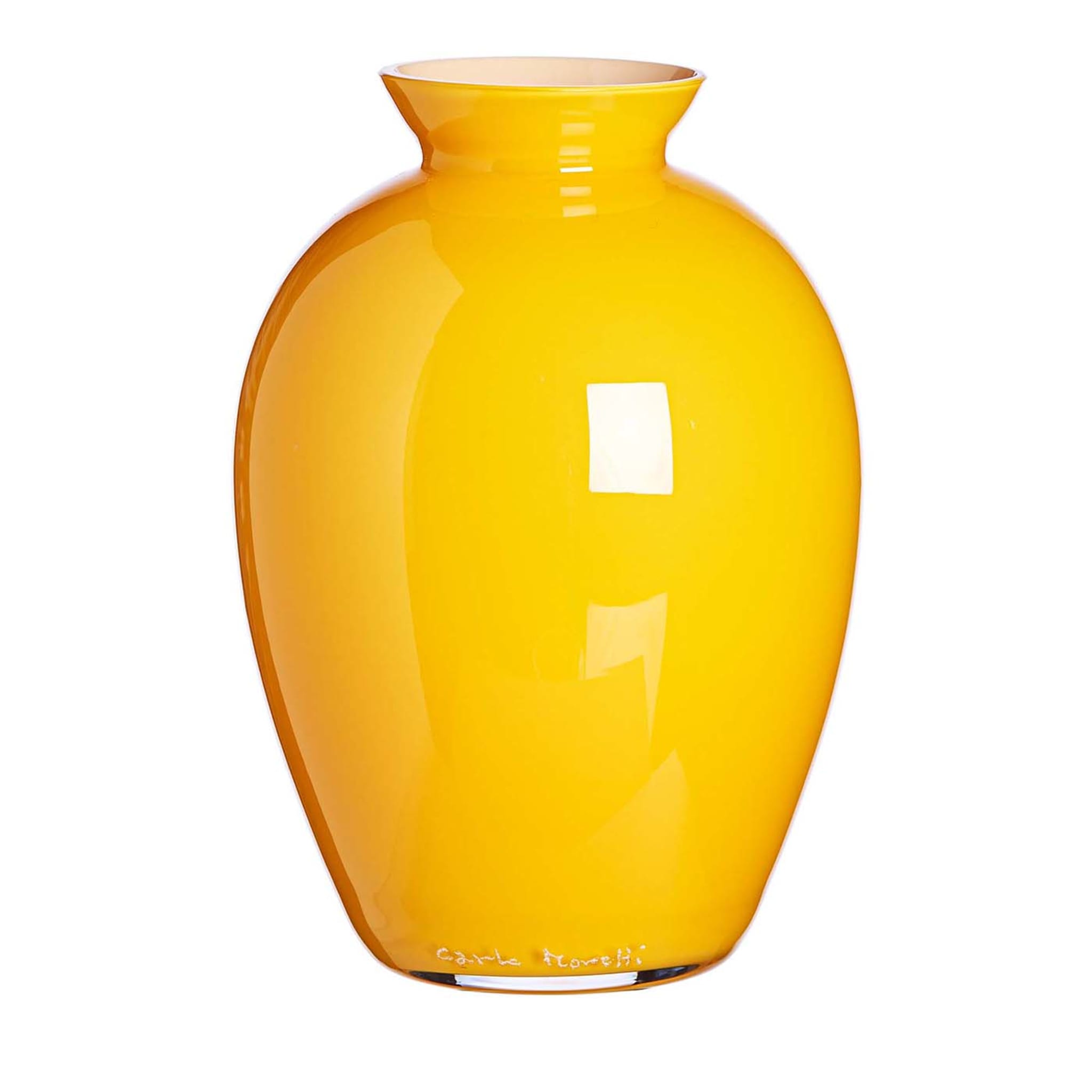 Vase extra-petit Lopas jaune et beige de Carlo Moretti - Vue principale