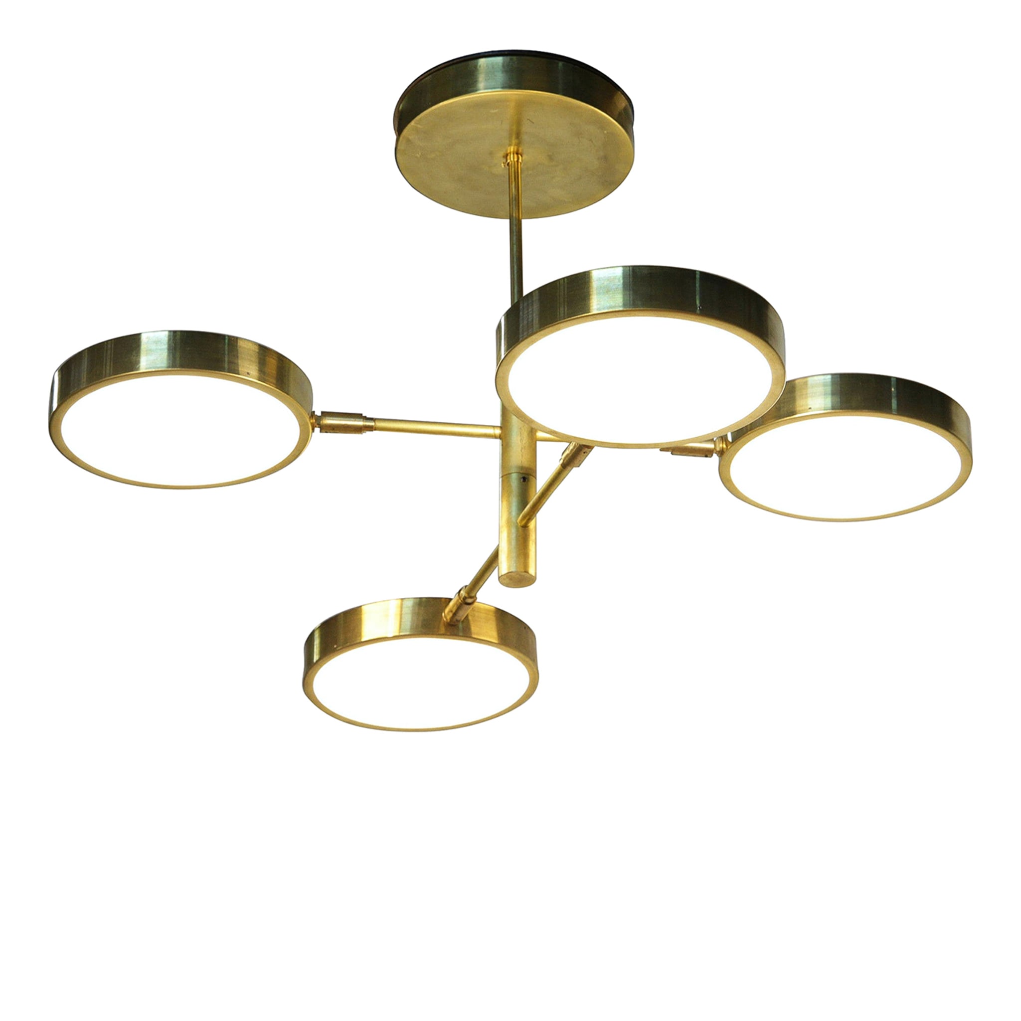 Sistema 4-arms brass and glass Chandelier - Main view