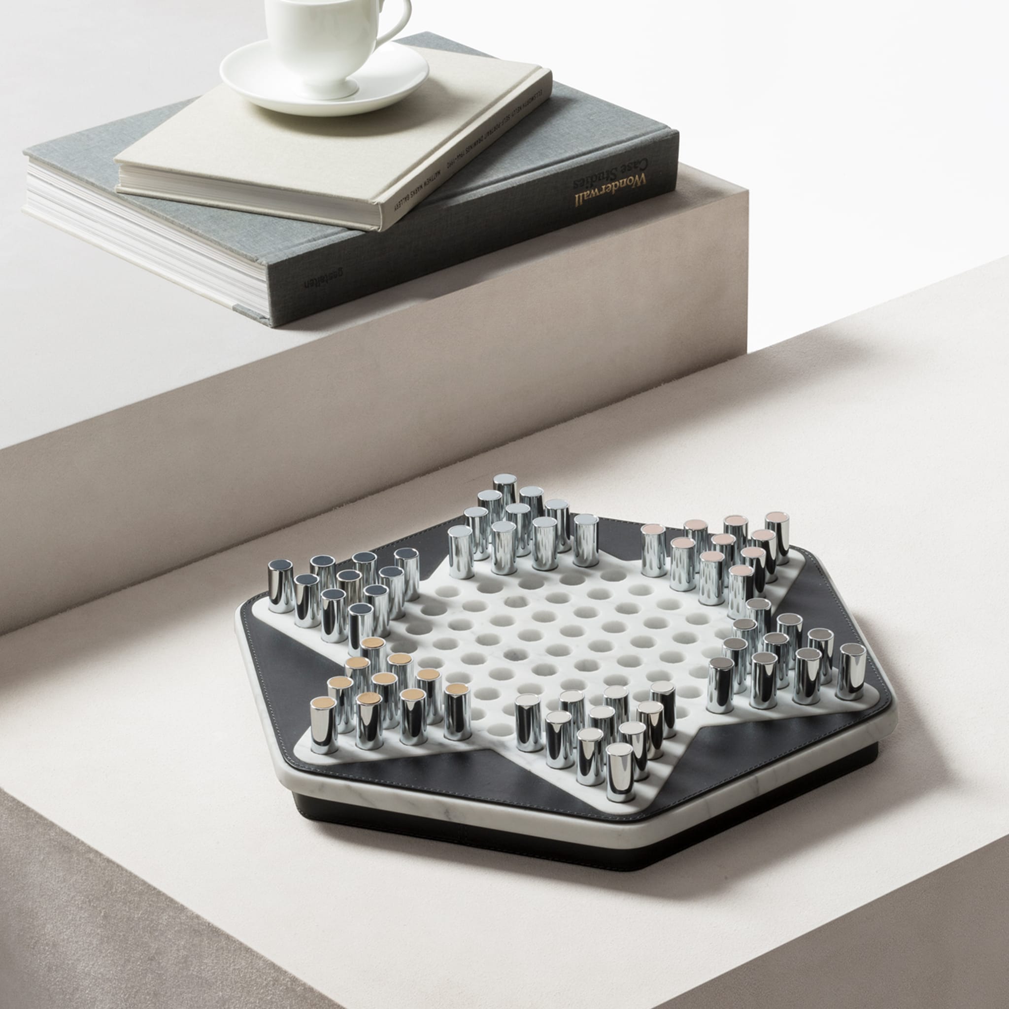 Delos White Marble Chinese Checkers - Alternative view 1