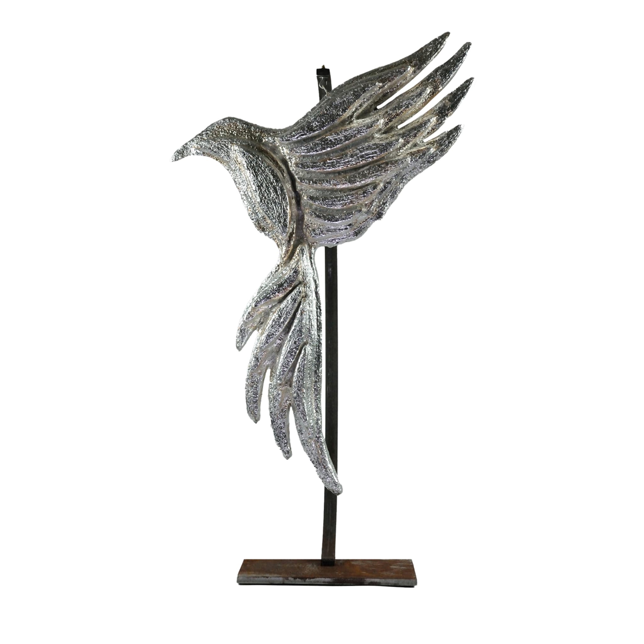 Sculpture argentée Fly Away - Vue principale