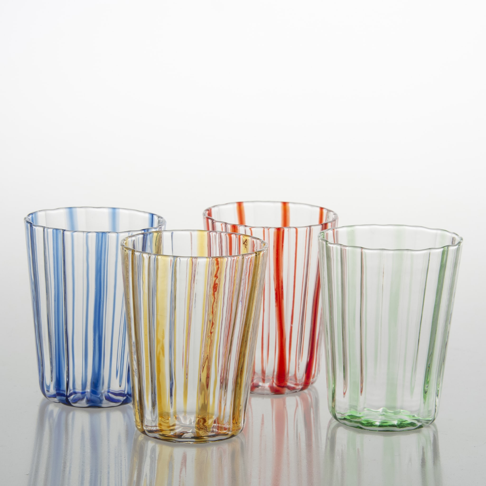Bicchiere a strisce ambrato Impilabile - Vista alternativa 2